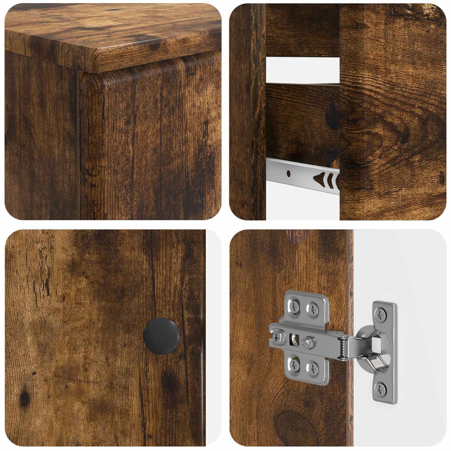 2 Piece Bathroom Cabinet Set BREDA Smoked Oak Engineered Wood