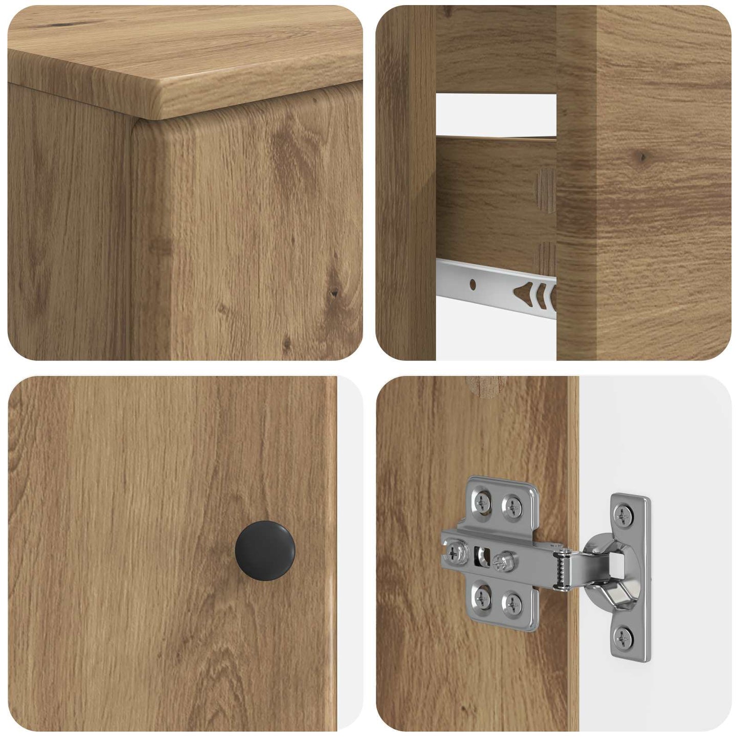 2 Piece Bathroom Cabinet Set BREDA Artisan Oak Engineered Wood