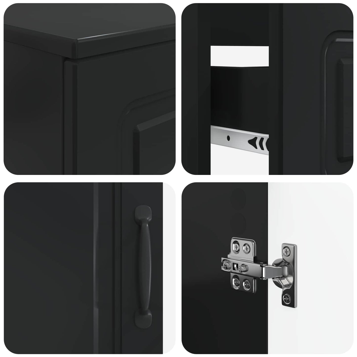 2 Piece Bathroom Cabinet Set UTRECHT Black Engineered Wood