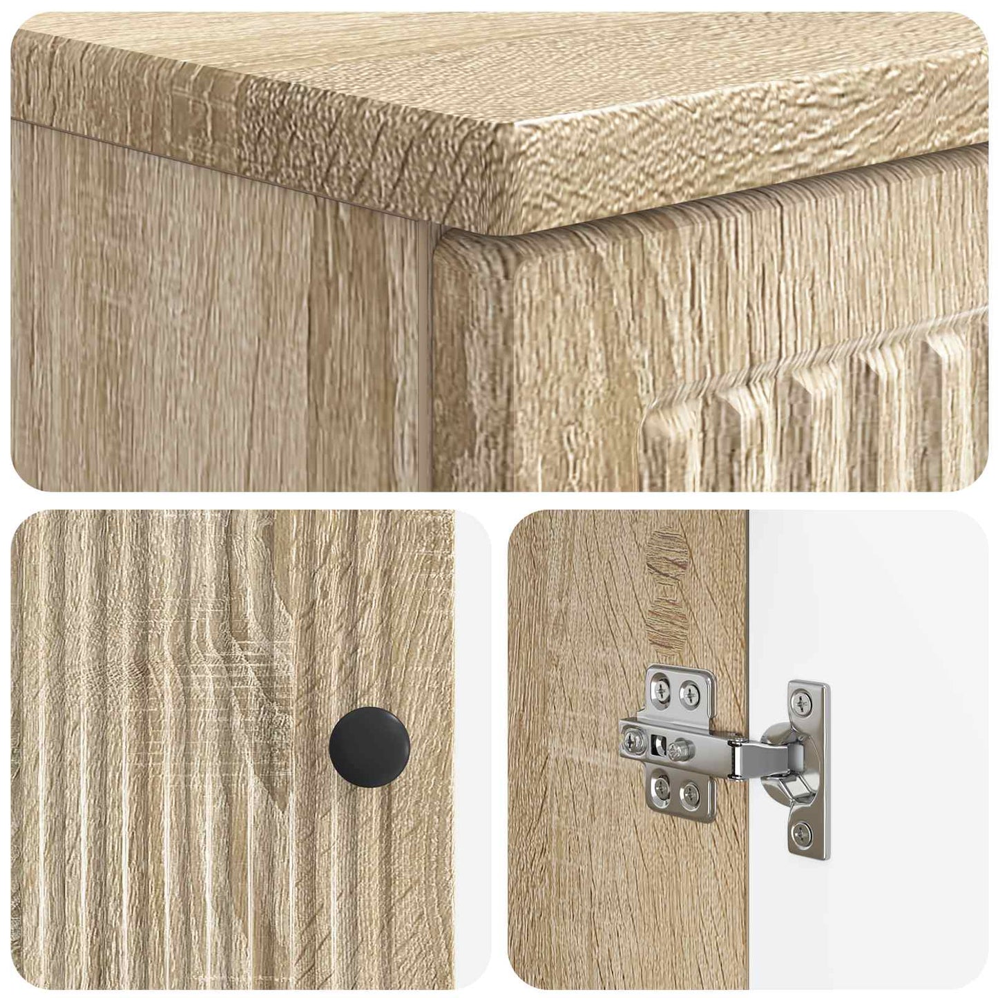 2 Piece Bathroom Cabinet Set EDE Sonoma Oak Engineered Wood