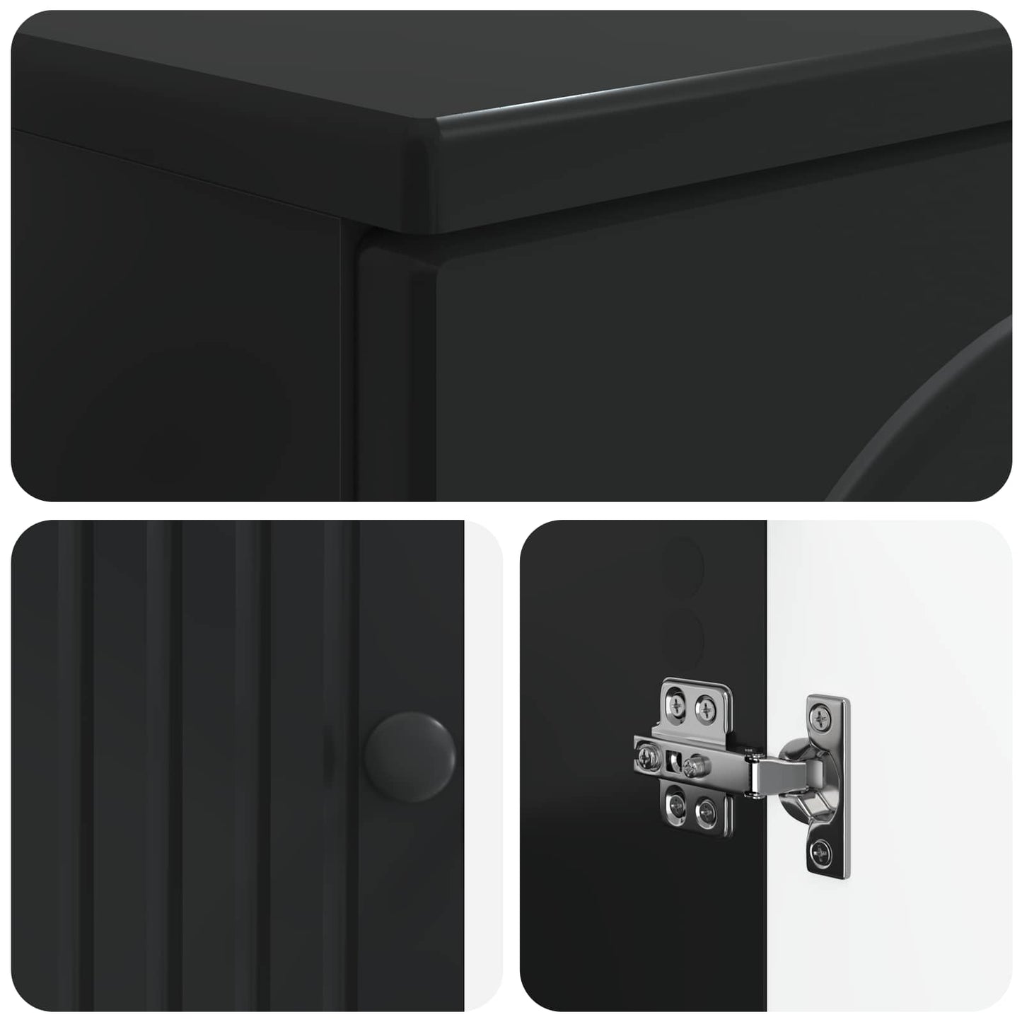 2 Piece Bathroom Cabinet Set ALKMAAR Black Engineered Wood