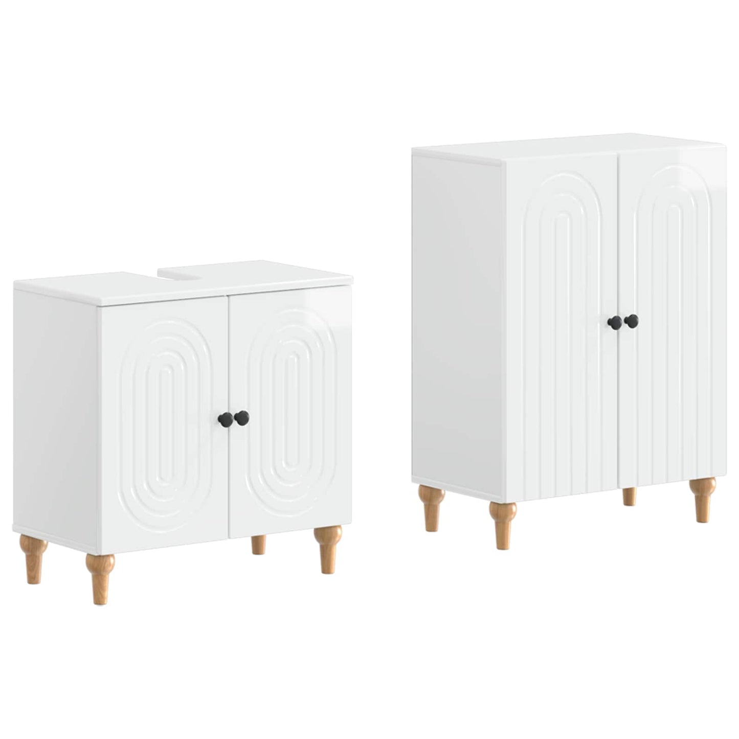 2 Piece Bathroom Cabinet Set ALKMAAR High Gloss White