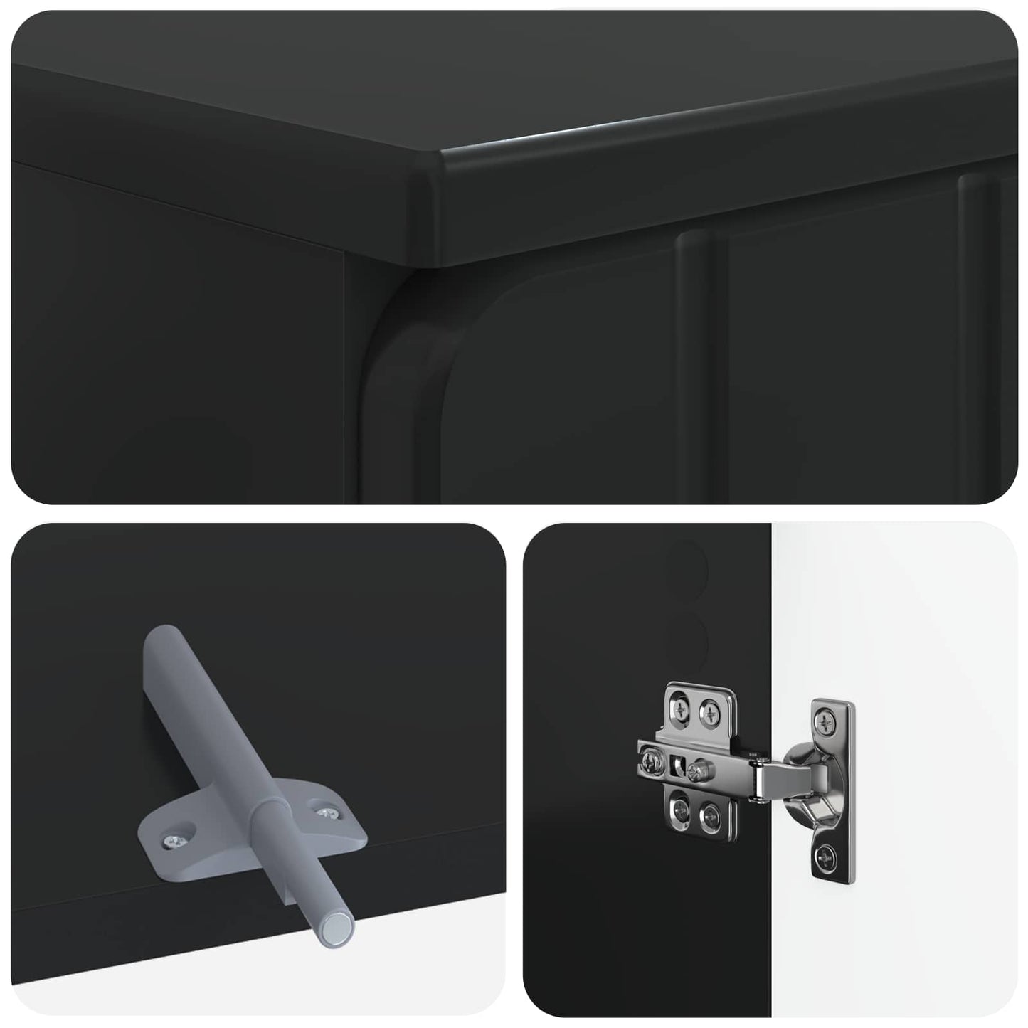 2 Piece Bathroom Cabinet Set ZWOLLE Black Engineered Wood