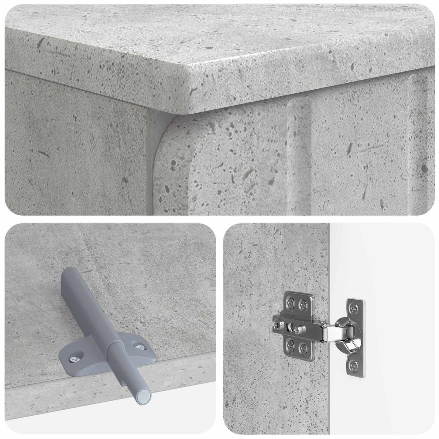 2 Piece Bathroom Cabinet Set ZWOLLE Concrete Grey