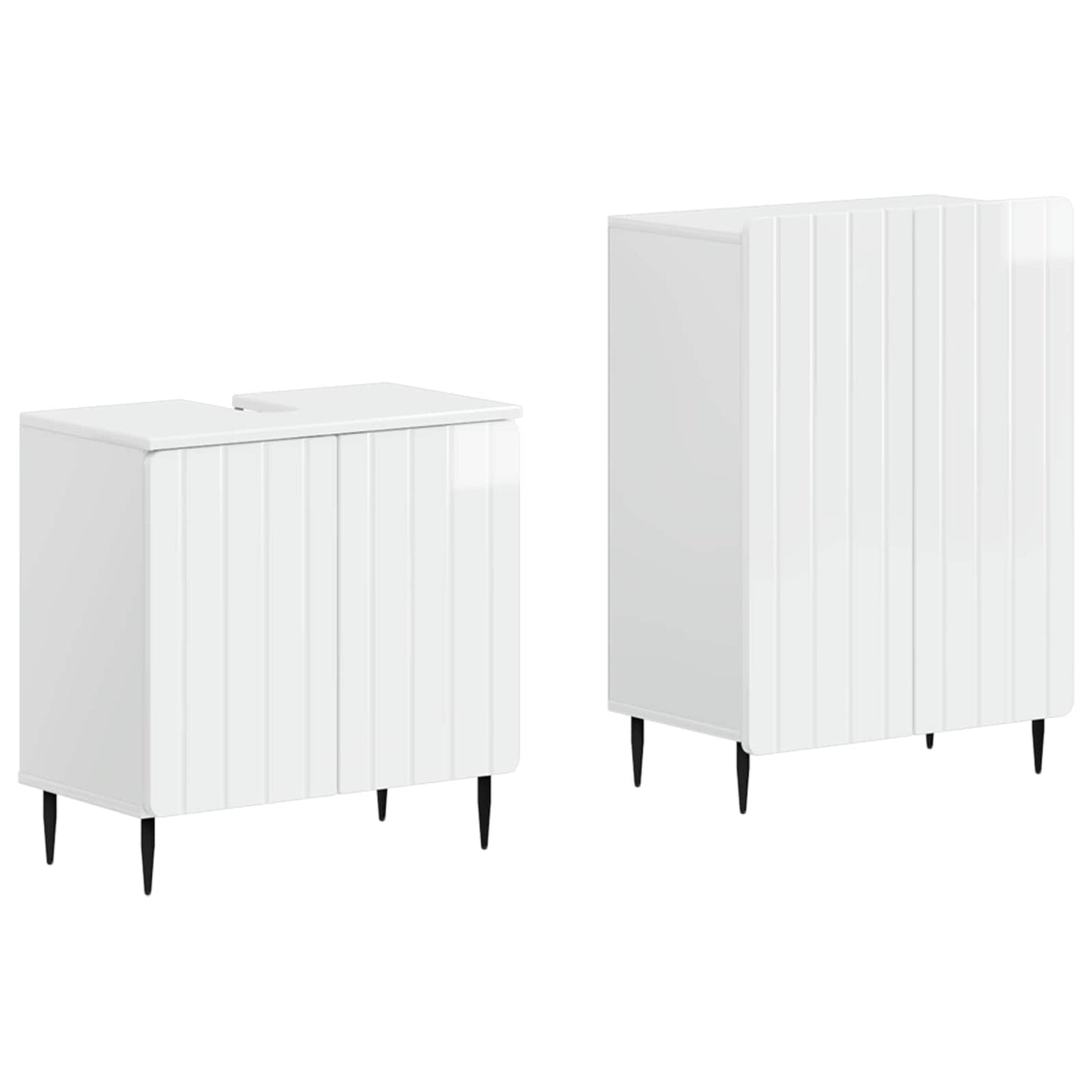 2 Piece Bathroom Cabinet Set ZWOLLE High Gloss White