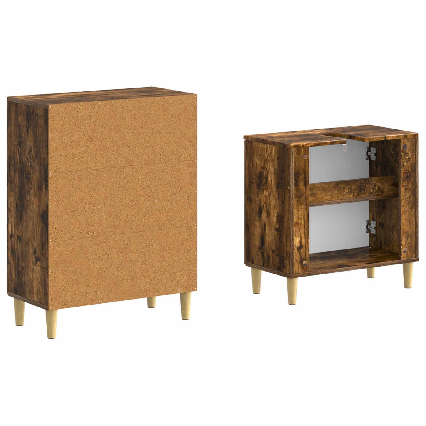 2 Piece Bathroom Cabinet Set ARNHEM Smoked Oak Engineered Wood