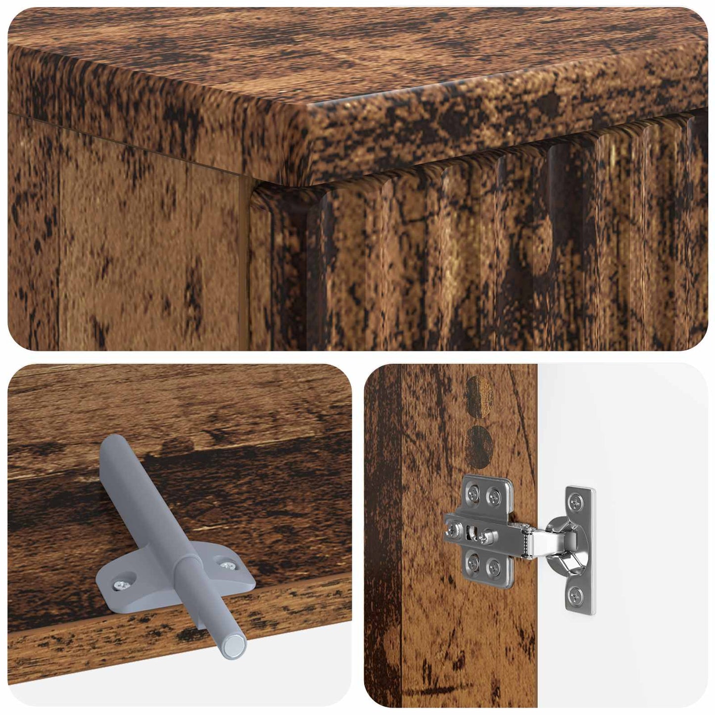 2 Piece Bathroom Cabinet Set ARNHEM Old Wood Engineered Wood