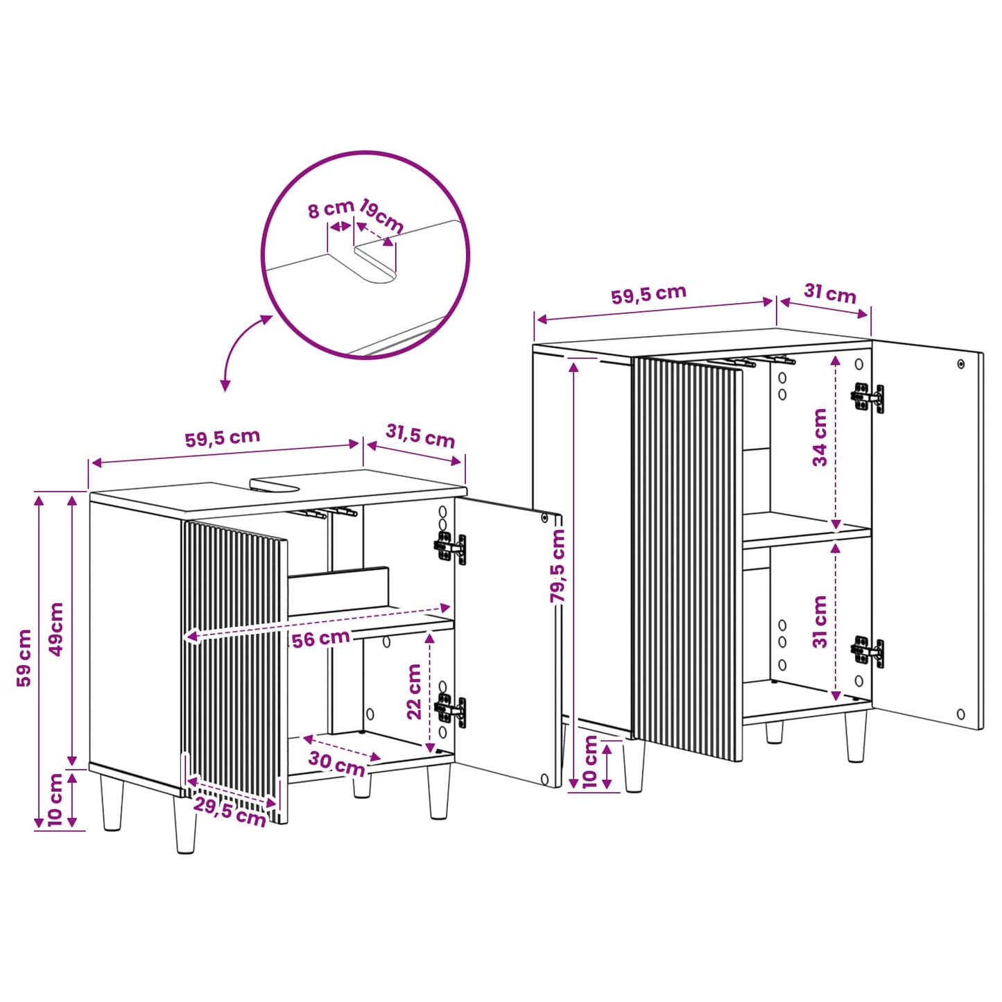 2 Piece Bathroom Cabinet Set ARNHEM Artisan Oak Engineered Wood