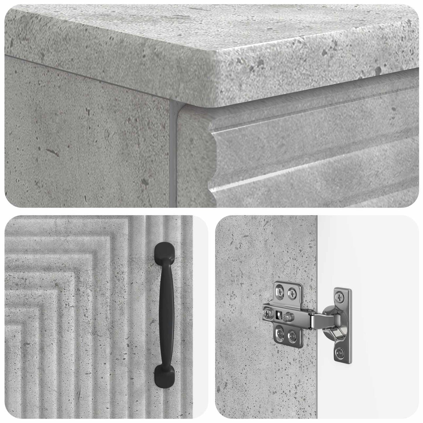2 Piece Bathroom Cabinet Set HAARLEM Concrete Grey