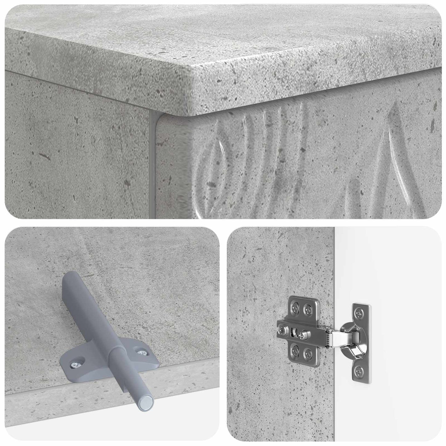 2 Piece Bathroom Cabinet Set DELFT Concrete Grey