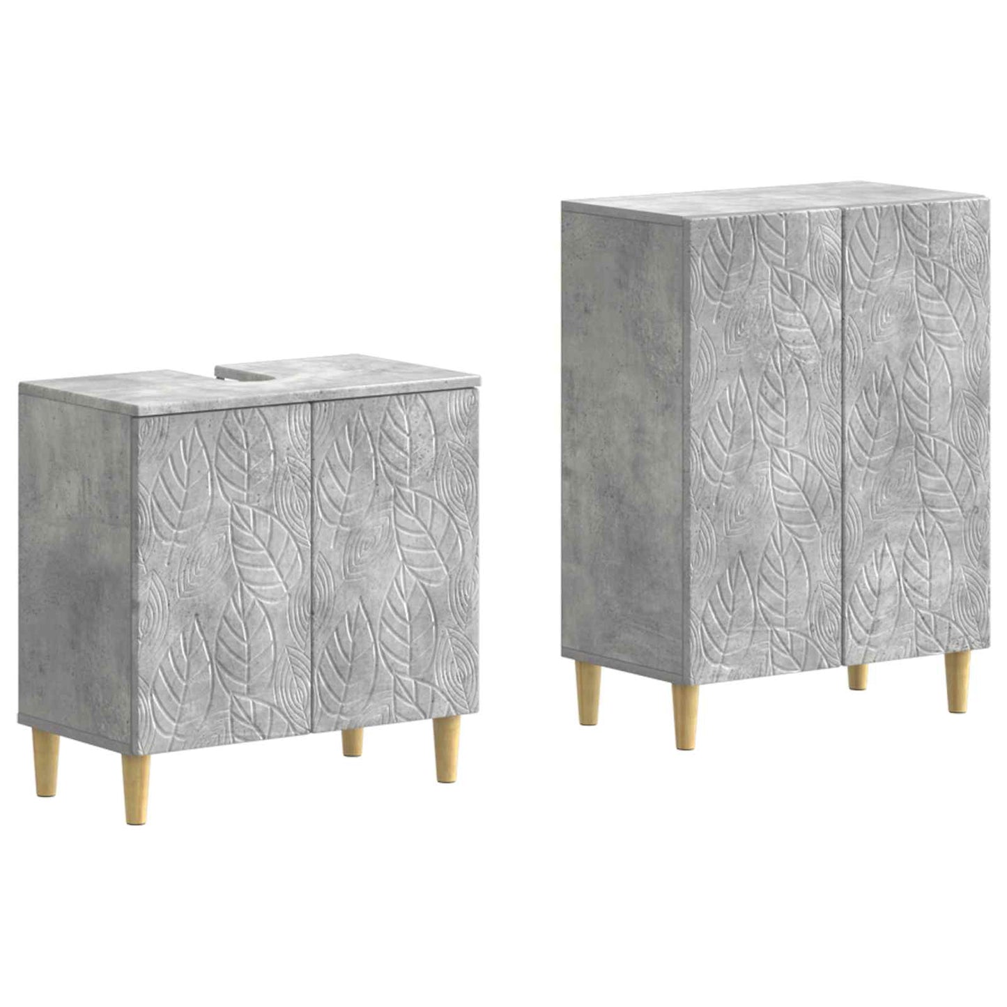 2 Piece Bathroom Cabinet Set DELFT Concrete Grey