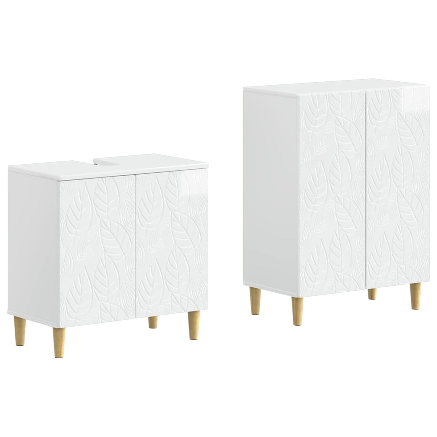 2 Piece Bathroom Cabinet Set DELFT High Gloss White