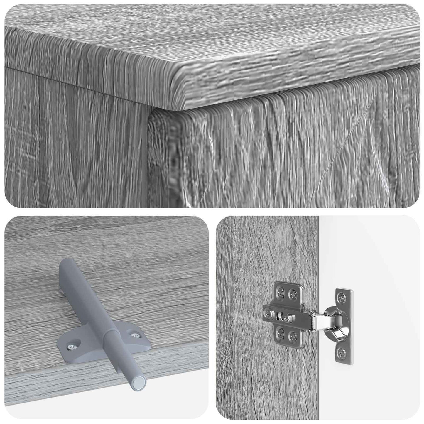 2 Piece Bathroom Cabinet Set DELFT Grey Sonoma Engineered Wood