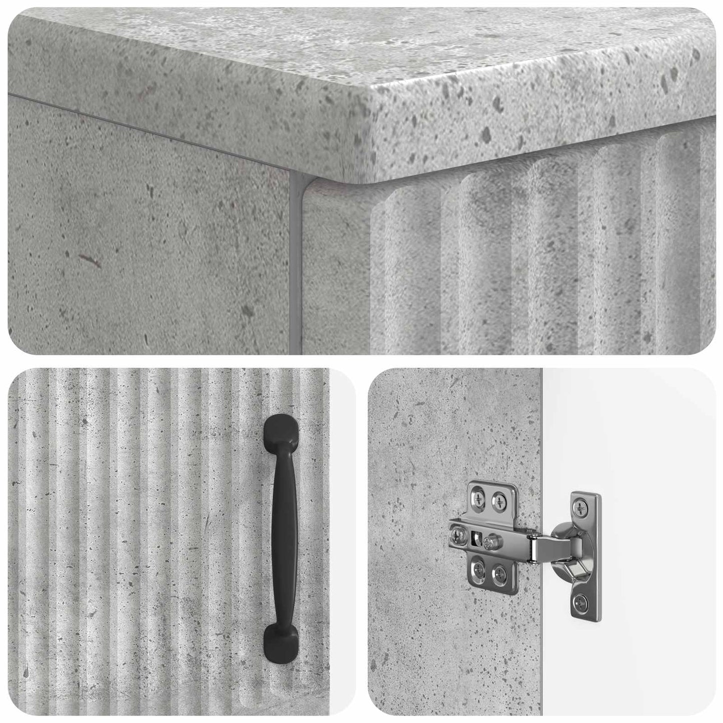 2 Piece Bathroom Cabinet Set HOORN Concrete Grey