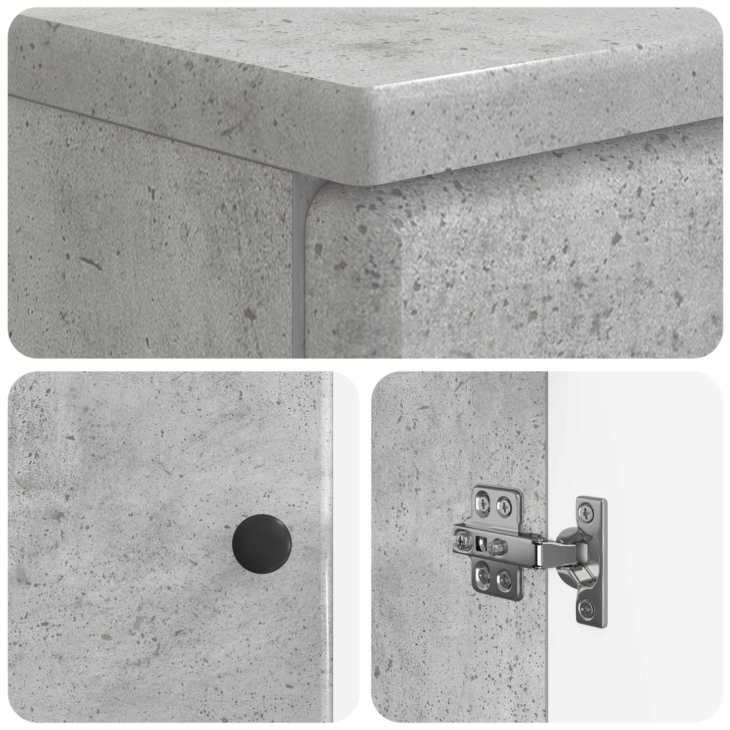 2 Piece Bathroom Cabinet Set BREDA Concrete Grey