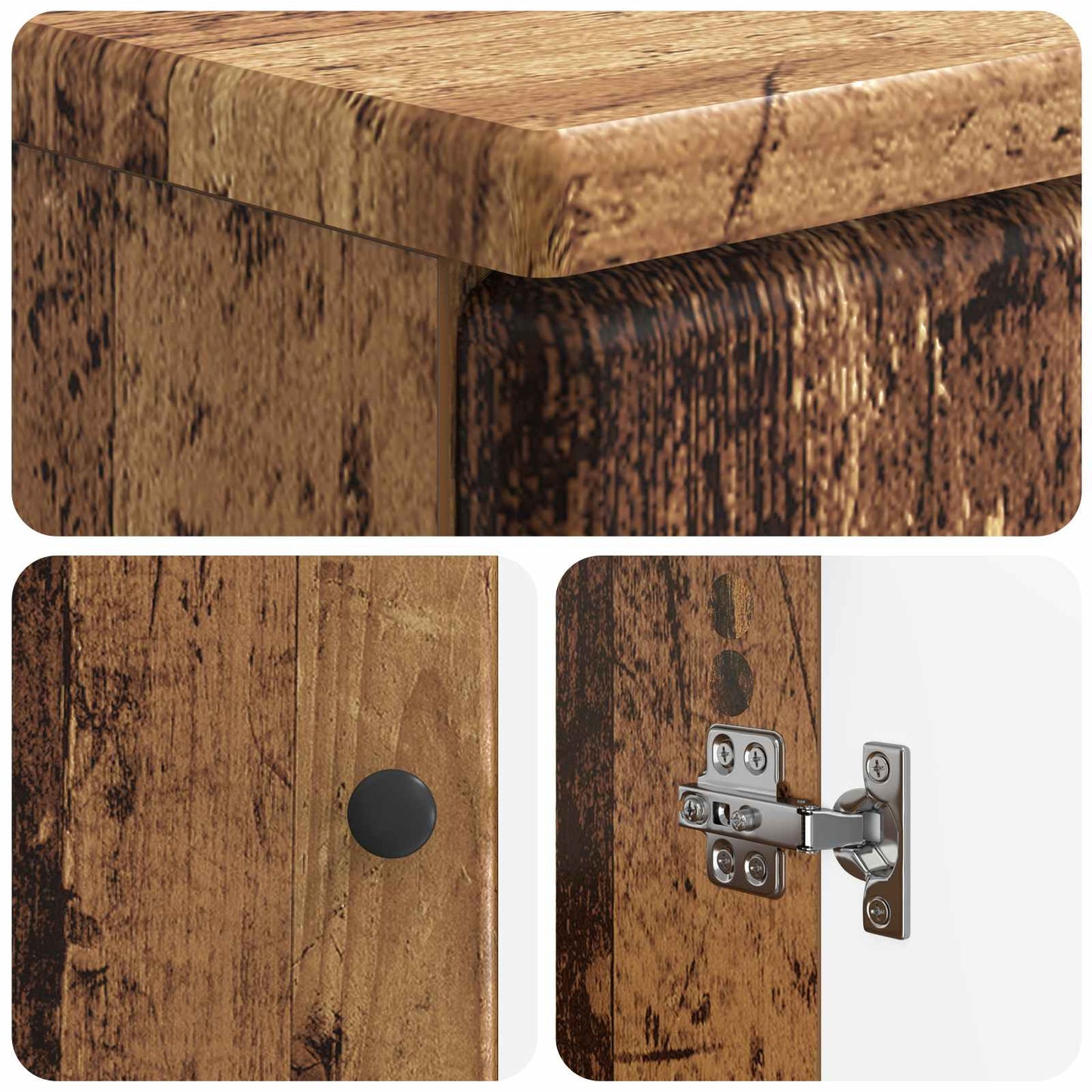 2 Piece Bathroom Cabinet Set BREDA Old Wood Engineered Wood
