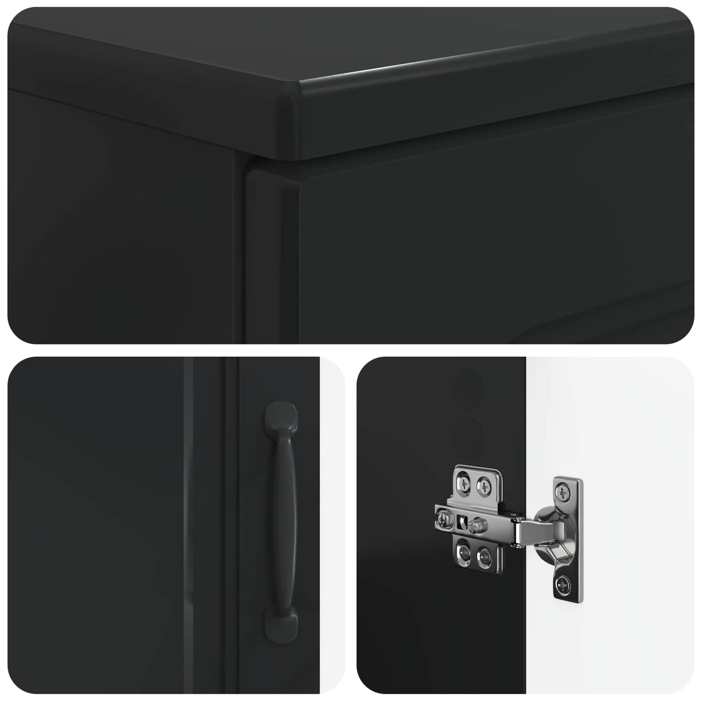 2 Piece Bathroom Cabinet Set UTRECHT Black Engineered Wood
