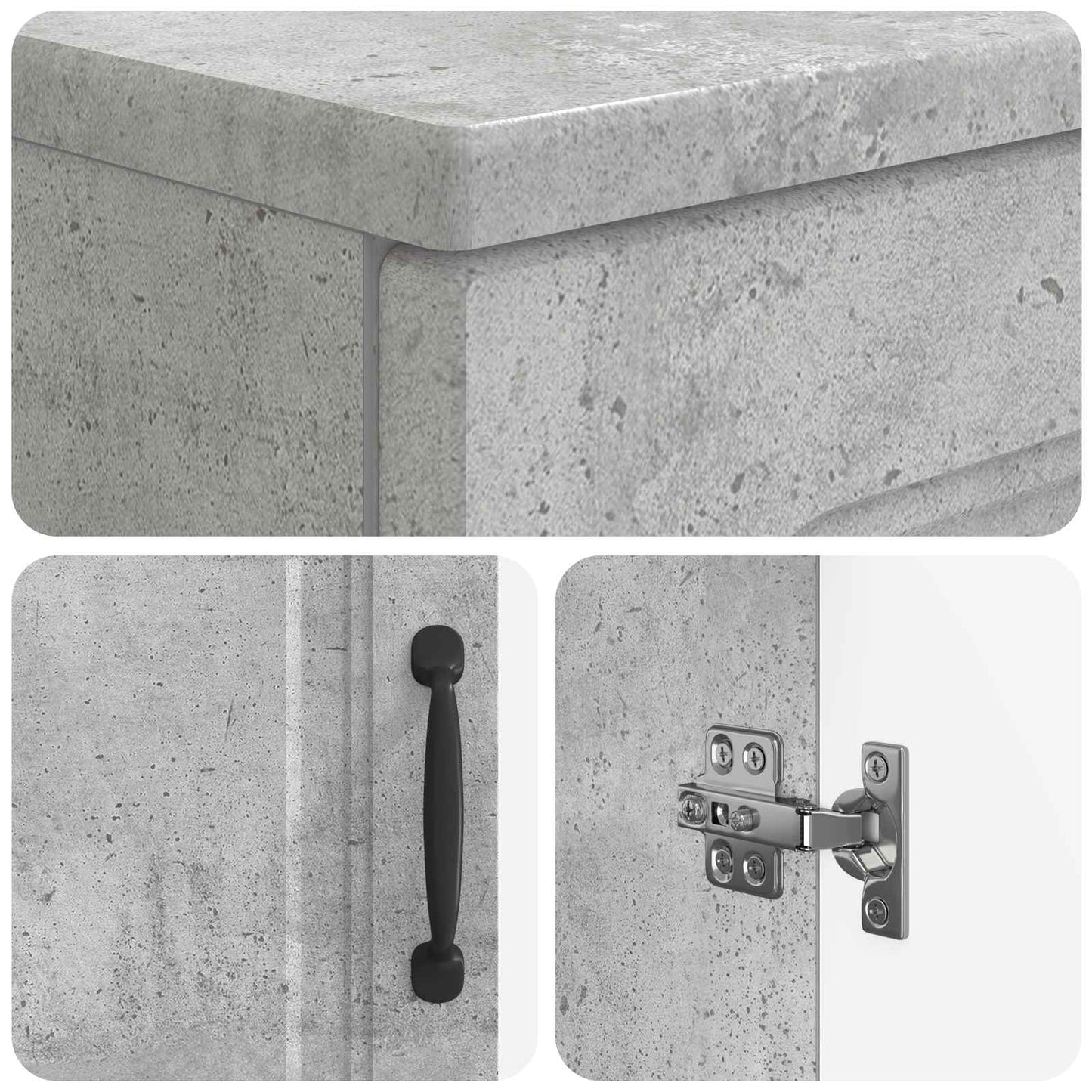 2 Piece Bathroom Cabinet Set UTRECHT Concrete Grey