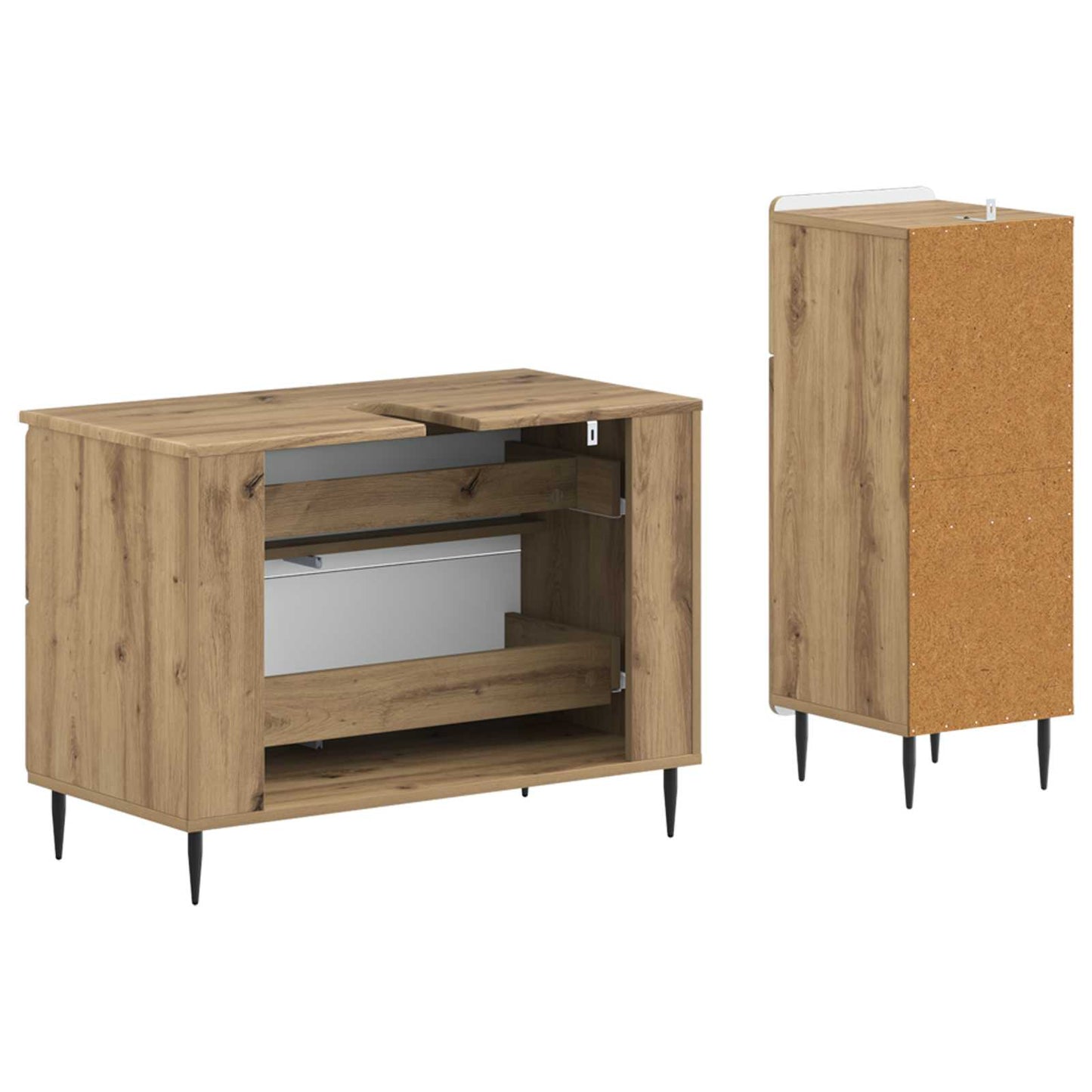 2 Piece Bathroom Cabinet Set ZWOLLE Artisan Oak Engineered Wood