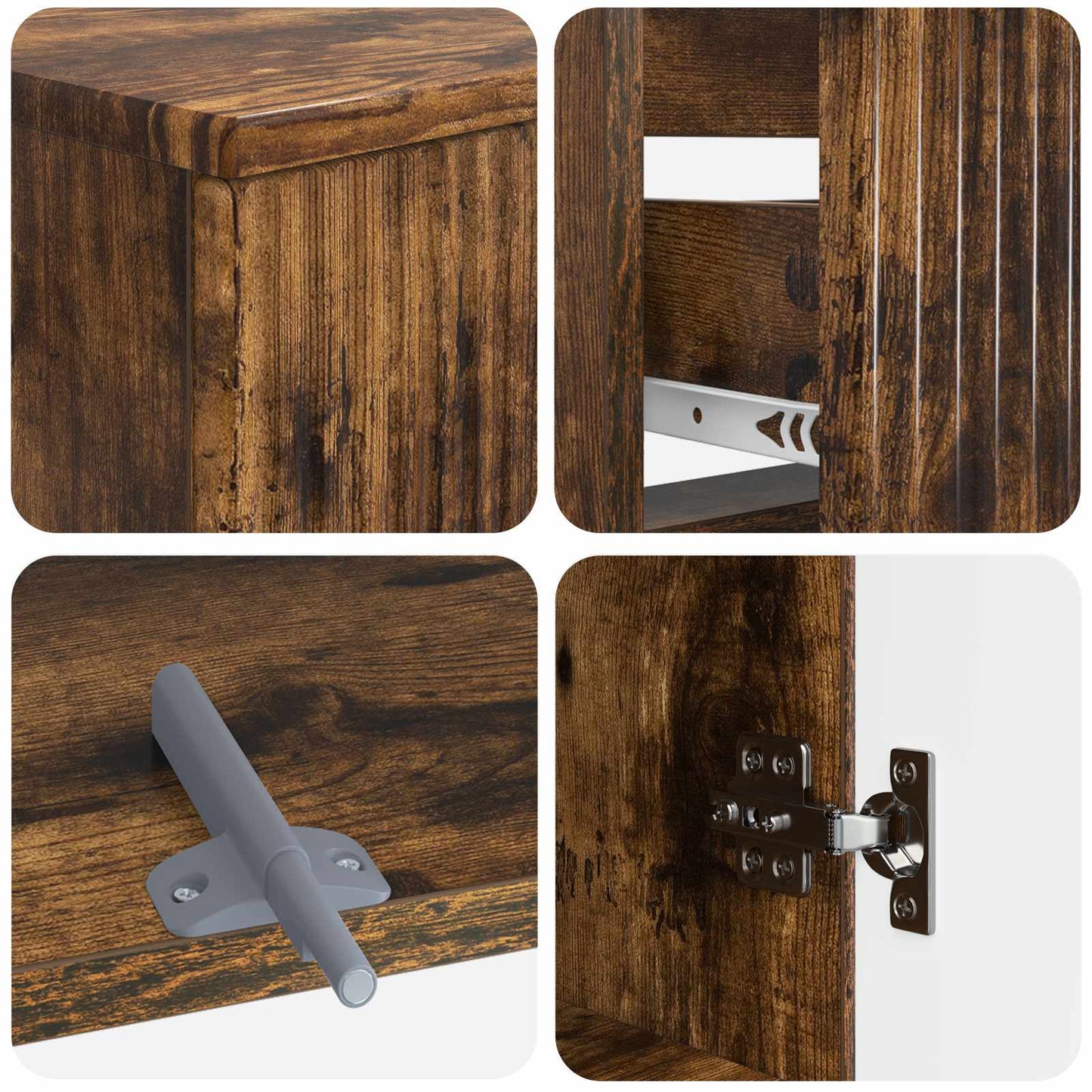 2 Piece Bathroom Cabinet Set ARNHEM Smoked Oak Engineered Wood