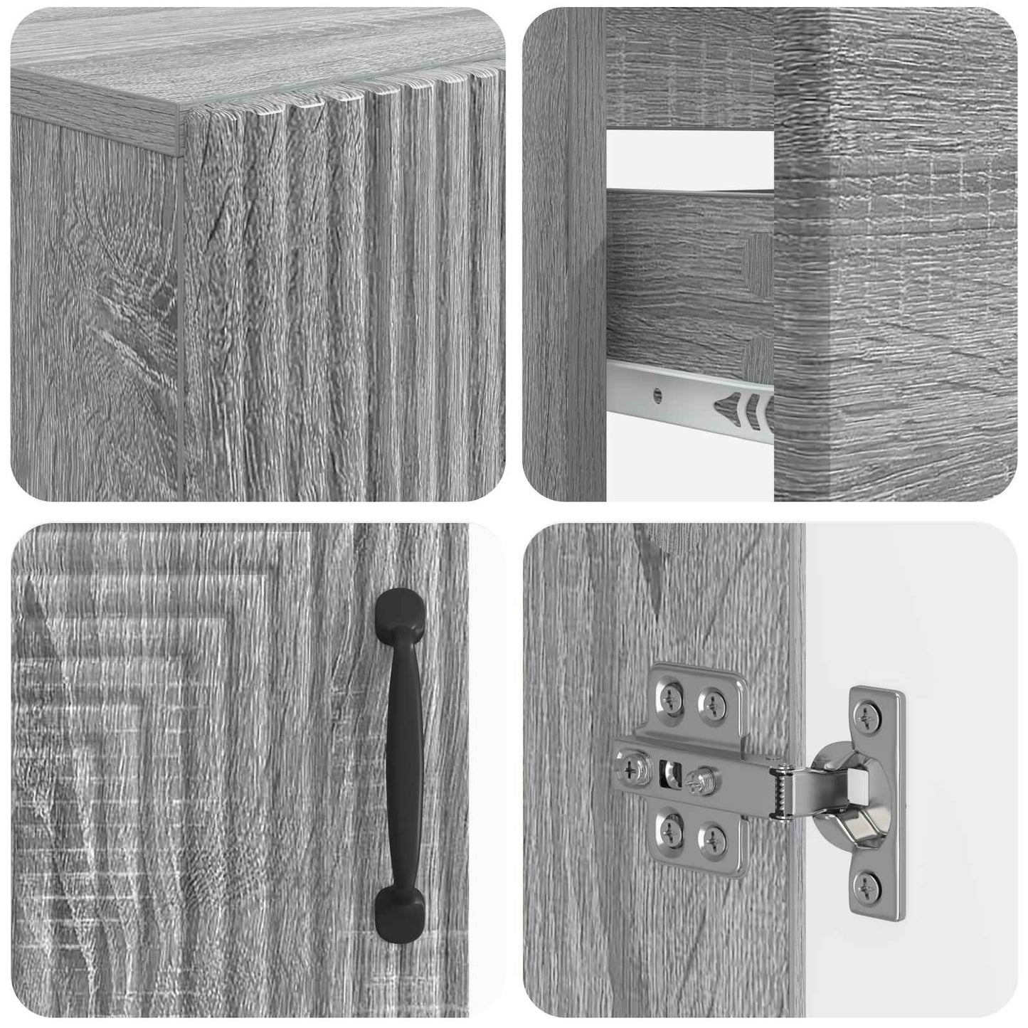 2 Piece Bathroom Cabinet Set HAARLEM Grey Sonoma