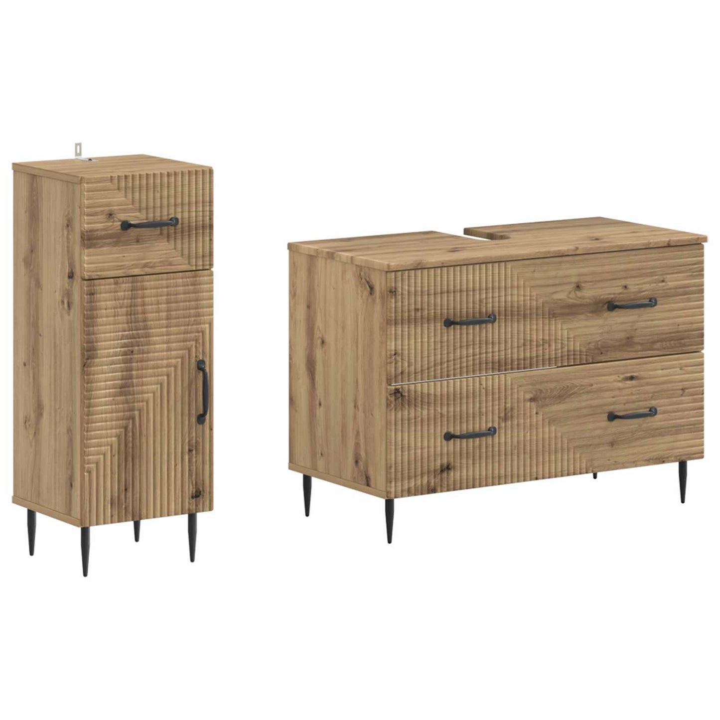 2 Piece Bathroom Cabinet Set HAARLEM Artisan Oak