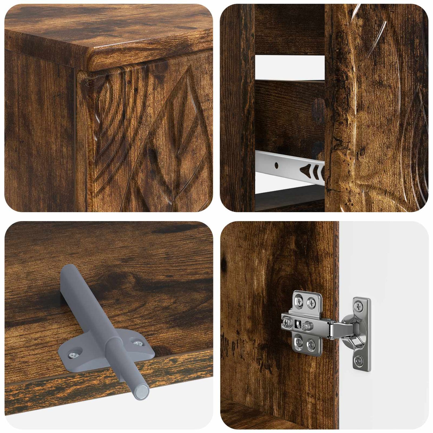 2 Piece Bathroom Cabinet Set DELFT Smoked Oak Engineered Wood