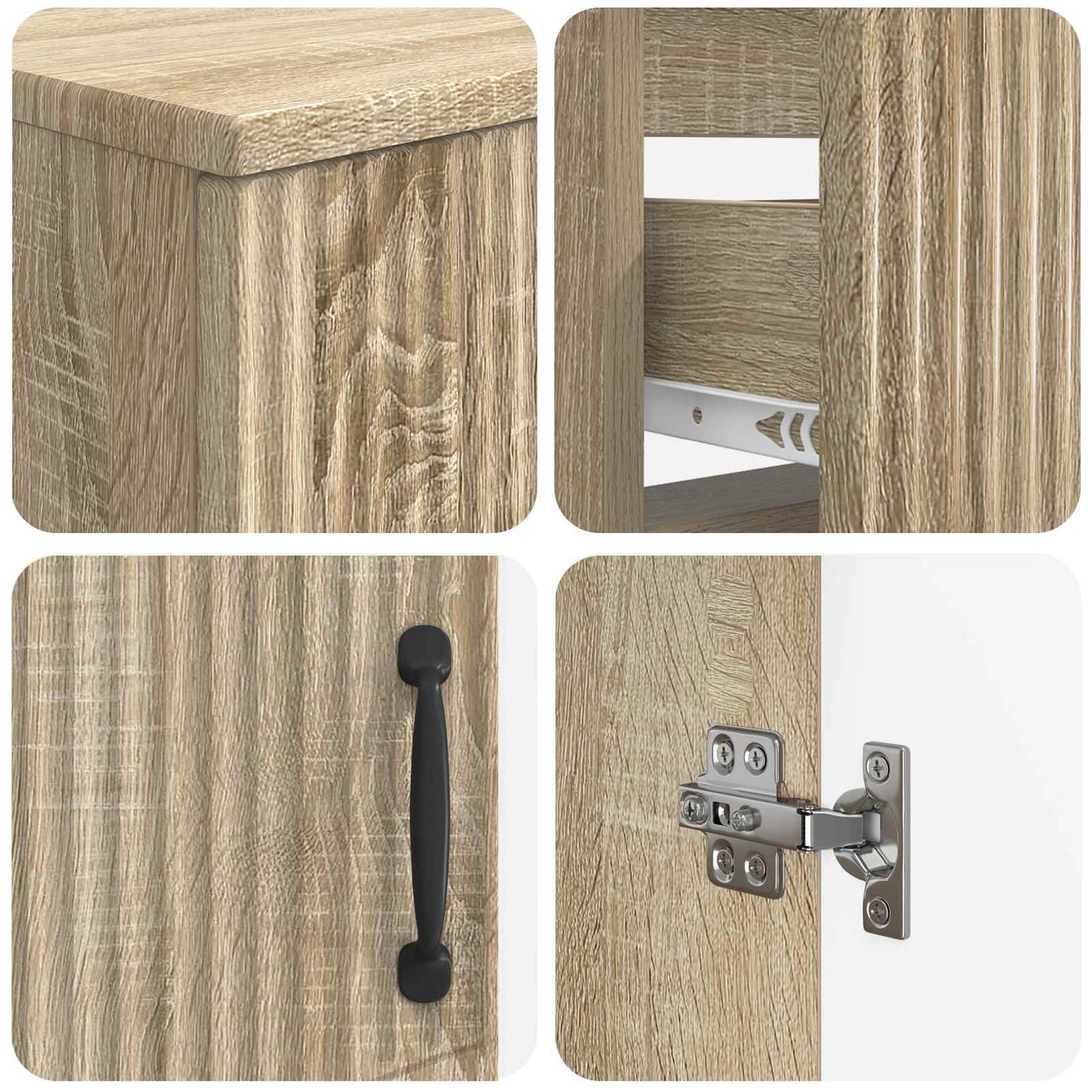 2 Piece Bathroom Cabinet Set HOORN Sonoma Oak Engineered Wood