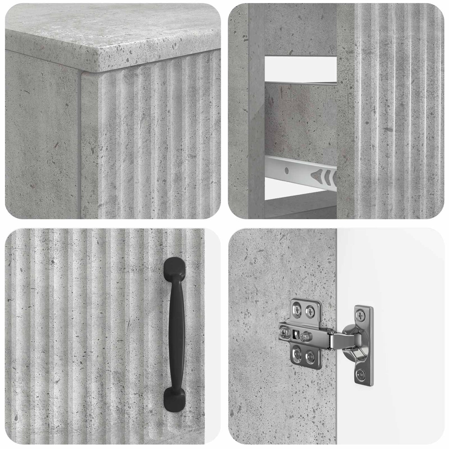 2 Piece Bathroom Cabinet Set HOORN Concrete Grey