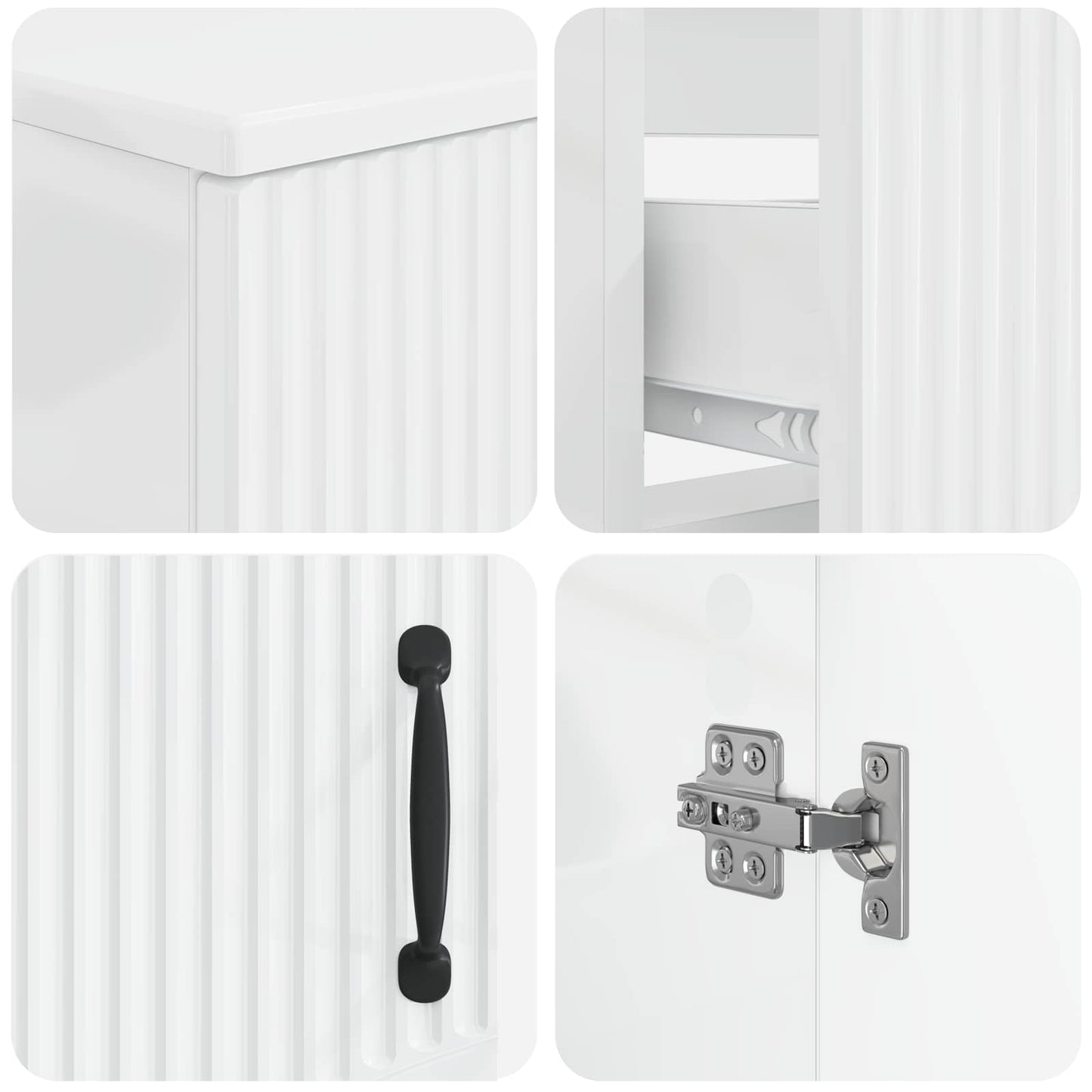 2 Piece Bathroom Cabinet Set HOORN High Gloss White