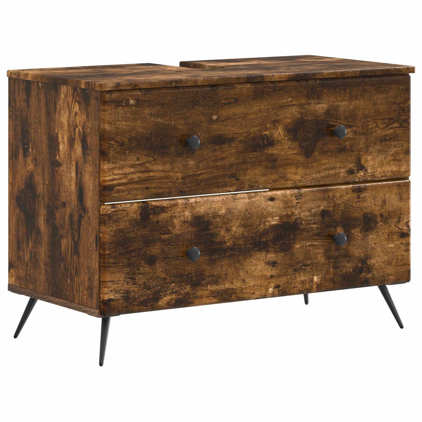 2 Piece Bathroom Cabinet Set BREDA Smoked Oak Engineered Wood