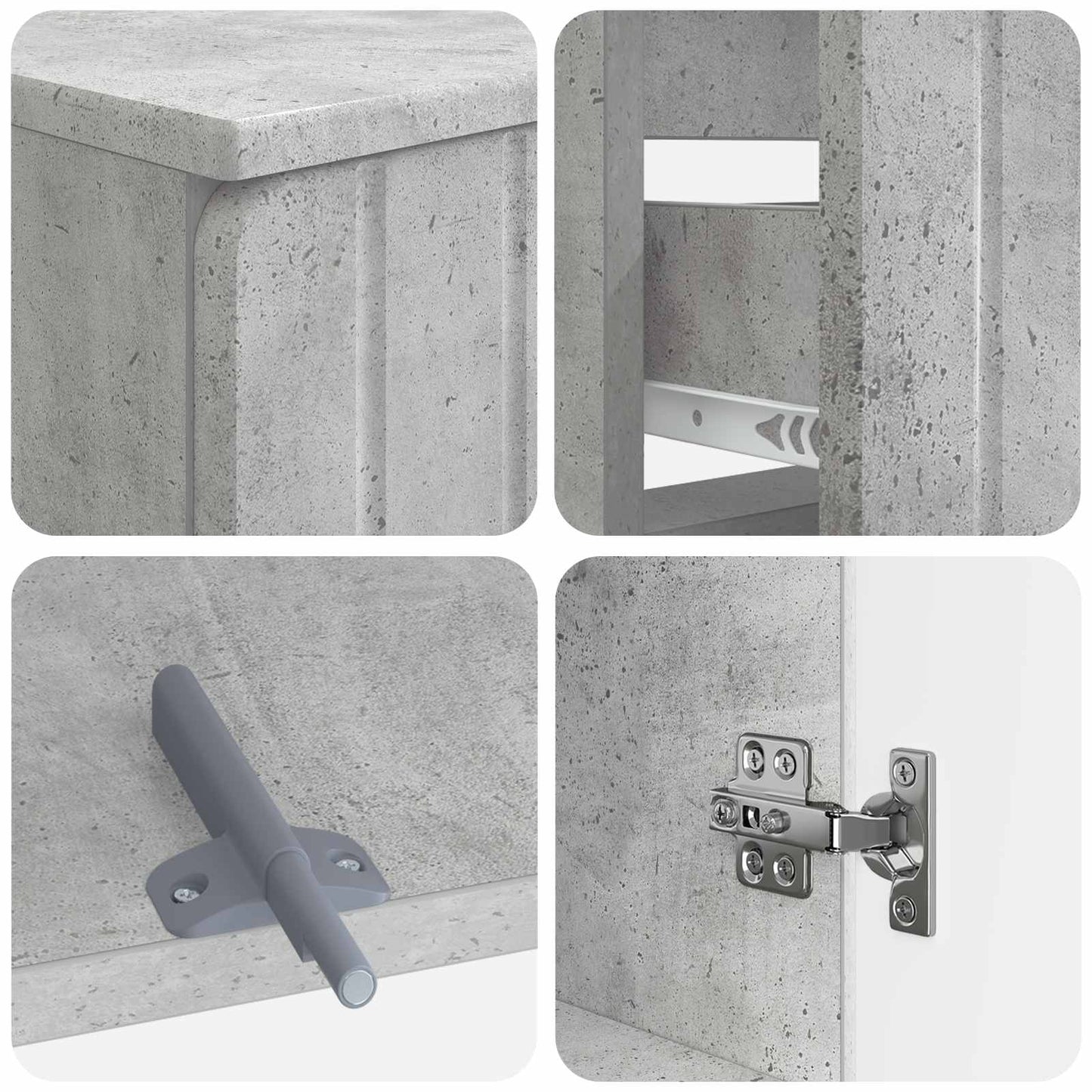 3 Piece Bathroom Cabinet Set ZWOLLE Concrete Grey