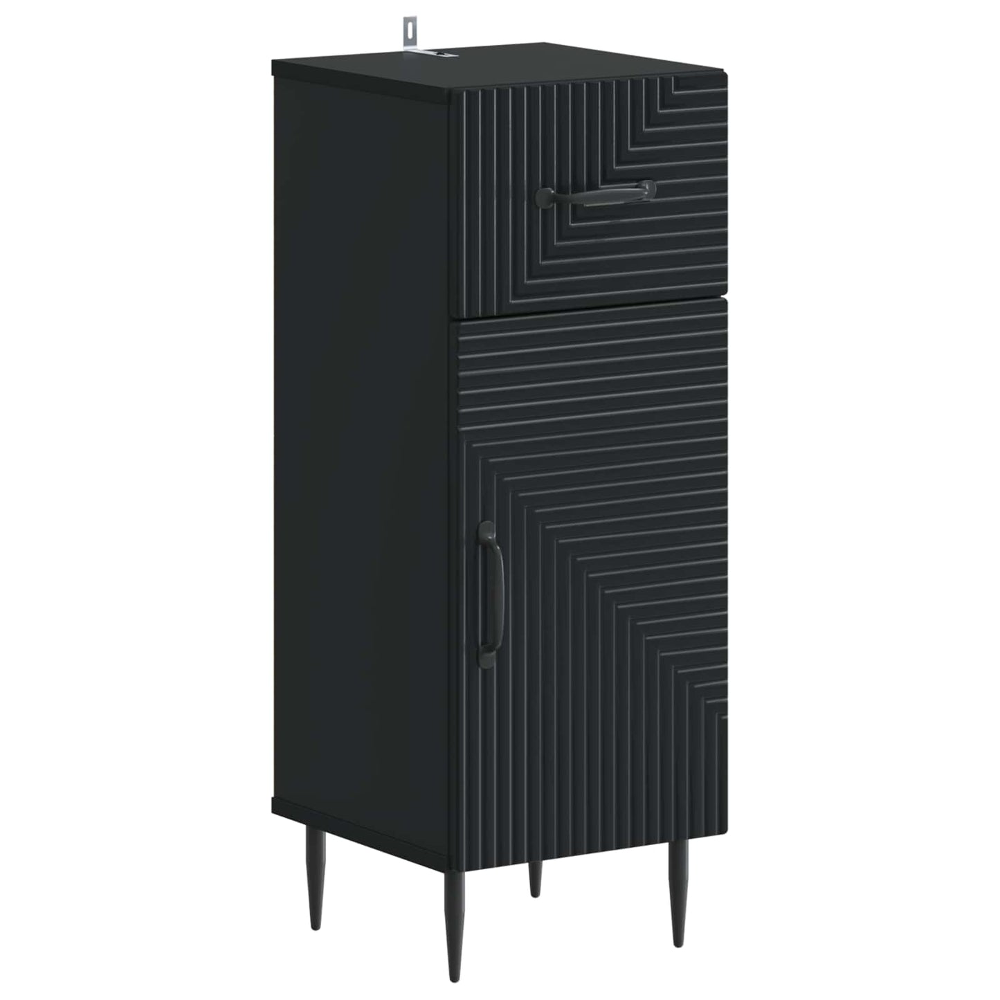 3 Piece Bathroom Cabinet Set HAARLEM Black Engineered Wood