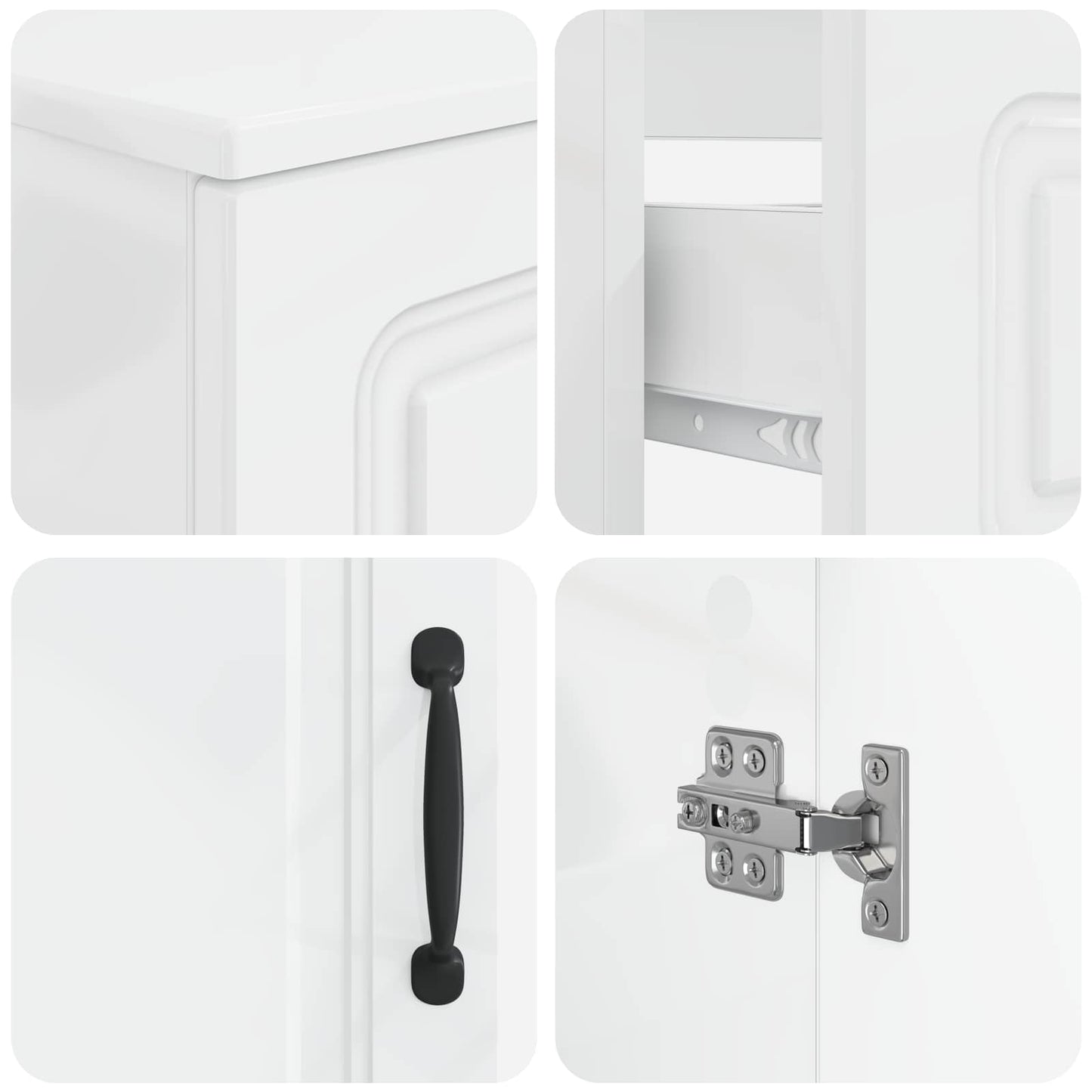 3 Piece Bathroom Cabinet Set UTRECHT High Gloss White