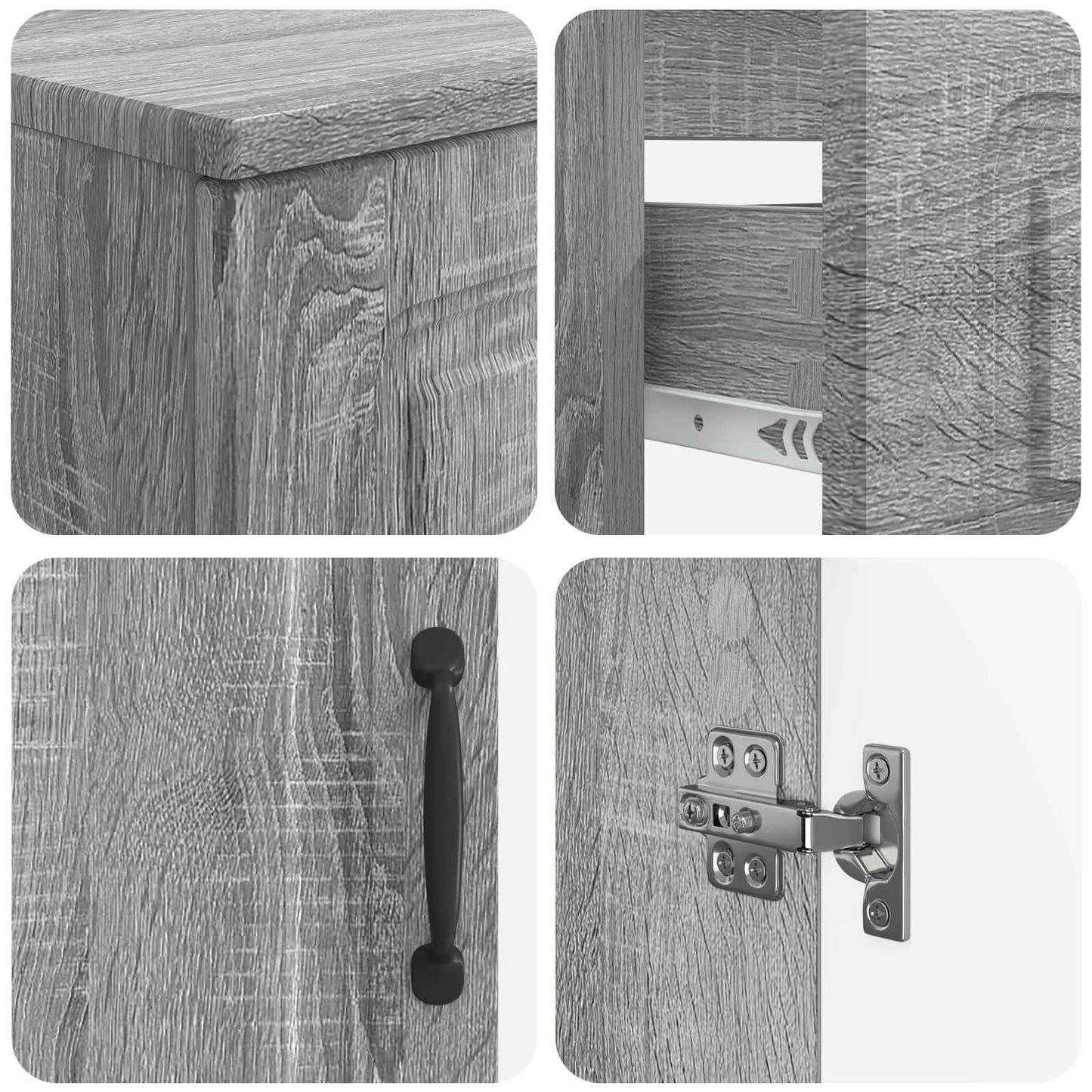 3 Piece Bathroom Cabinet Set UTRECHT Grey Sonoma