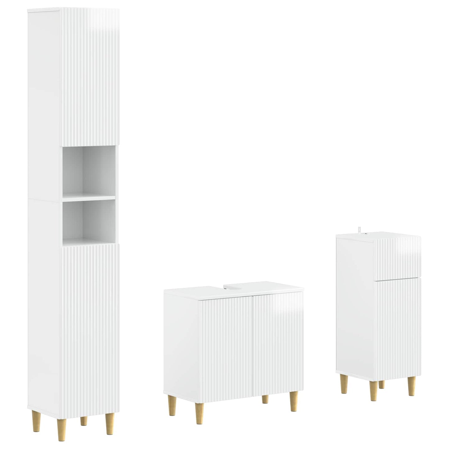 3 Piece Bathroom Cabinet Set ARNHEM Engineered Wood