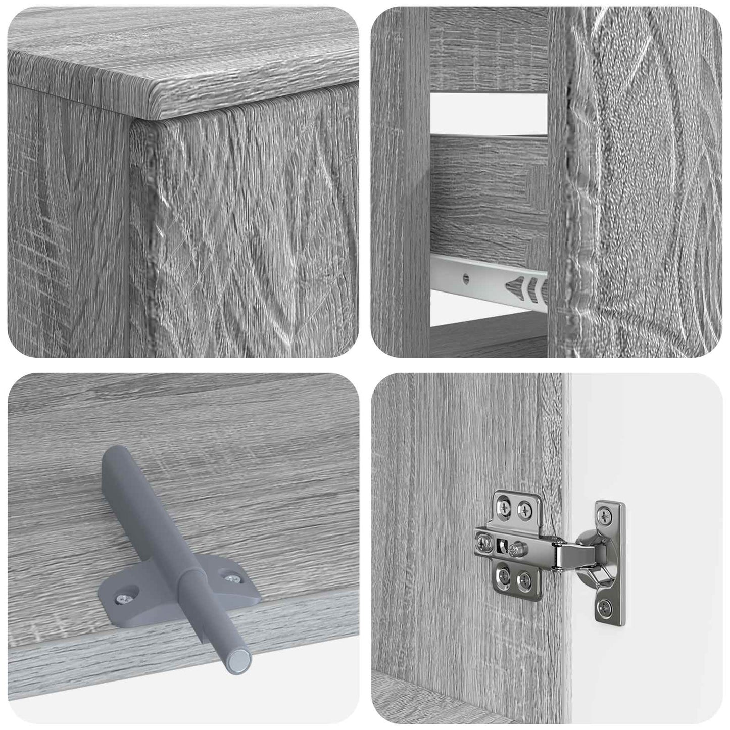 3 Piece Bathroom Cabinet Set DELFT Engineered Wood
