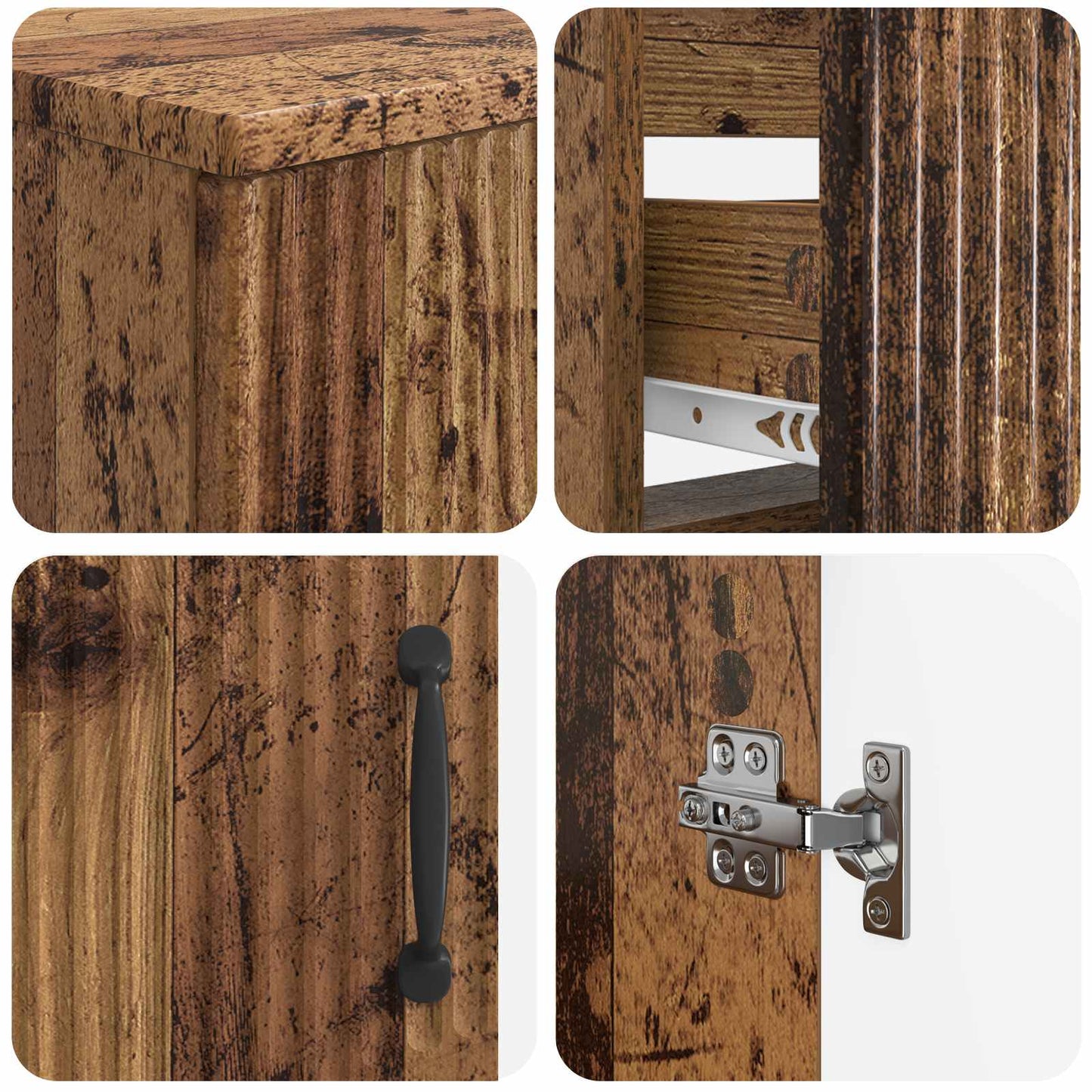3 Piece Bathroom Cabinet Set HOORN Engineered Wood