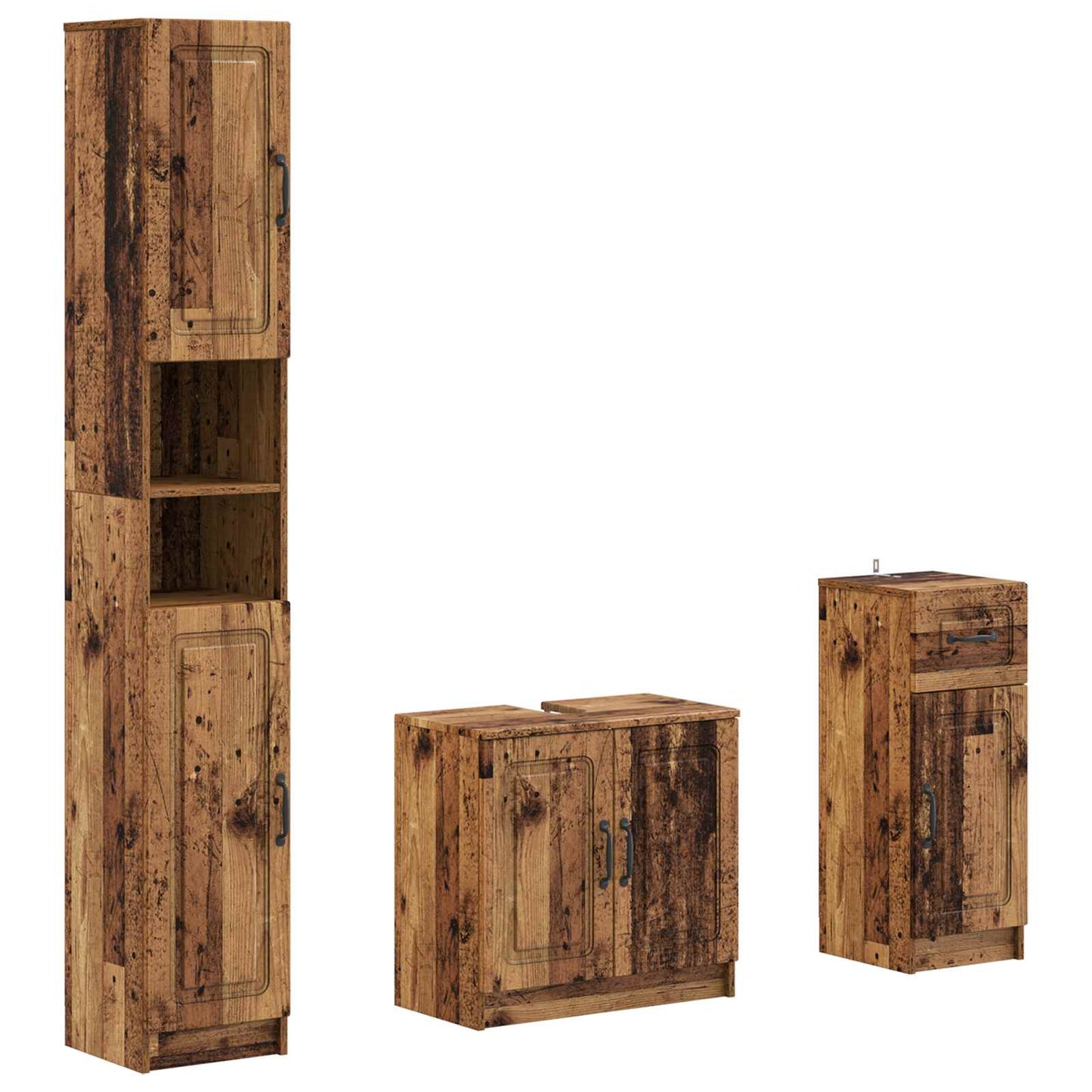 3 Piece Bathroom Cabinet Set UTRECHT Engineered Wood