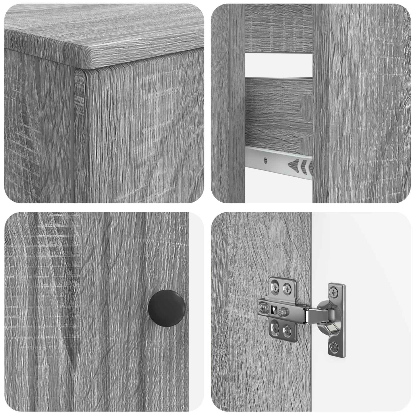 4 Piece Bathroom Cabinet Set ALKMAAR Grey Sonoma