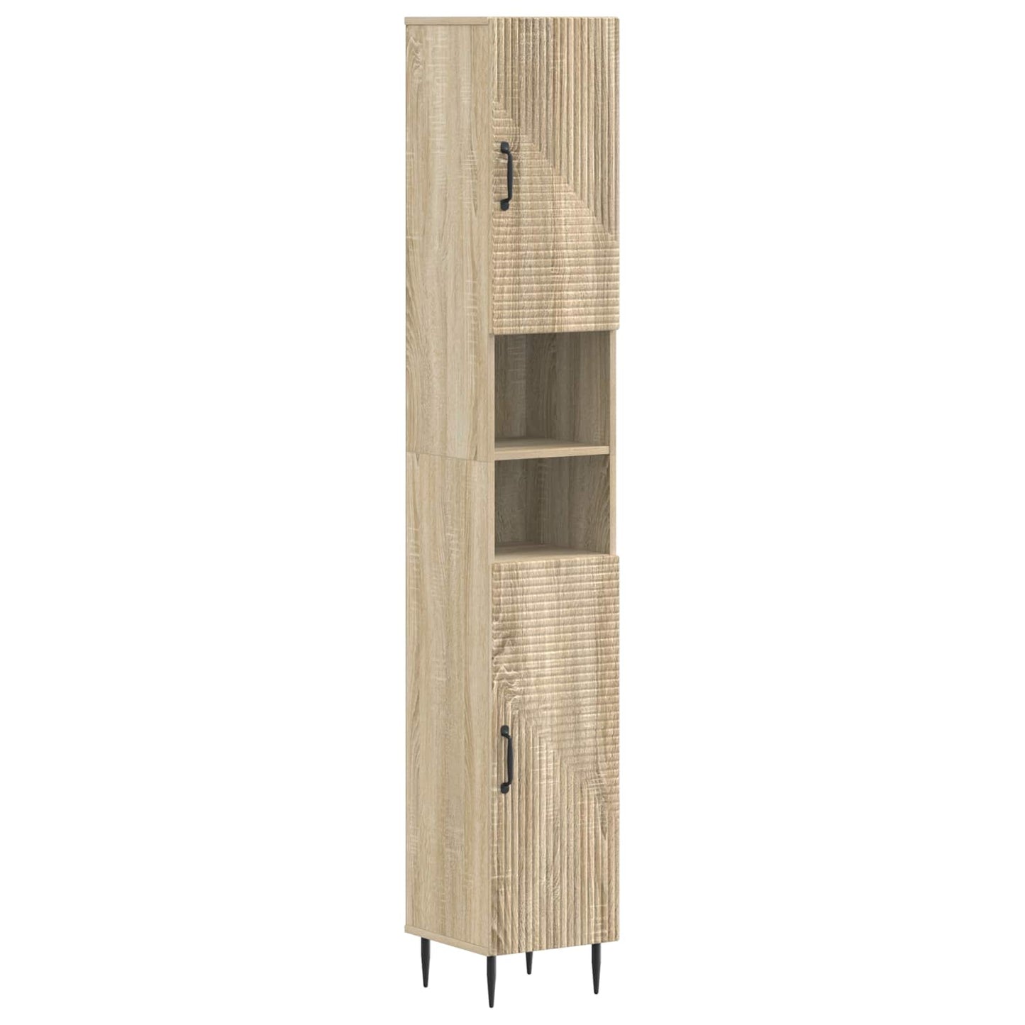 4 Piece Bathroom Cabinet Set HAARLEM Sonoma Oak Engineered Wood