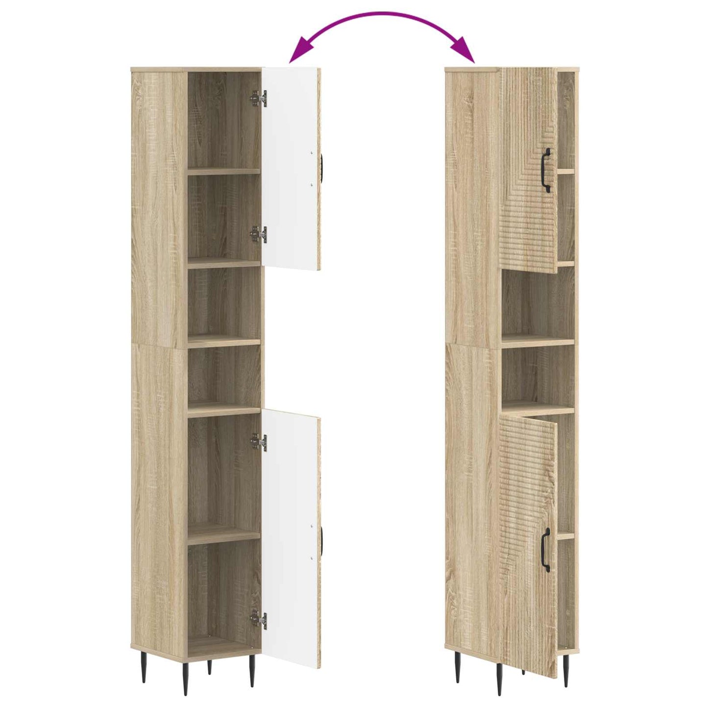 4 Piece Bathroom Cabinet Set HAARLEM Sonoma Oak Engineered Wood