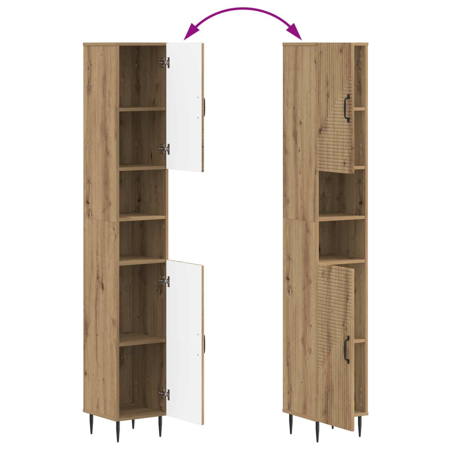 4 Piece Bathroom Cabinet Set HAARLEM Artisan Oak