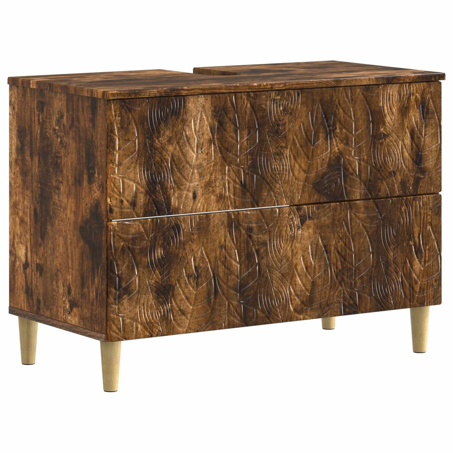 4 Piece Bathroom Cabinet Set DELFT Smoked Oak Engineered Wood