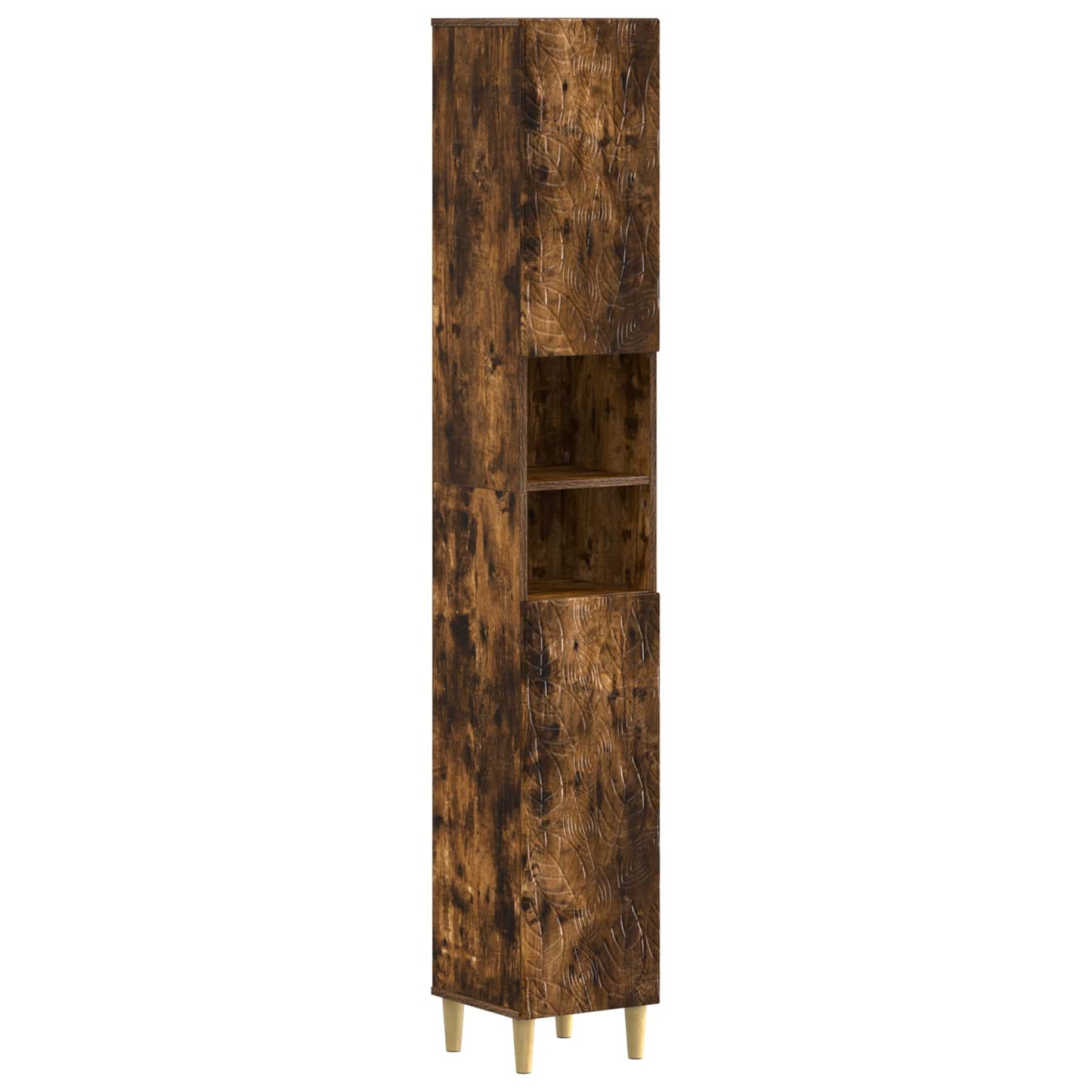 4 Piece Bathroom Cabinet Set DELFT Smoked Oak Engineered Wood