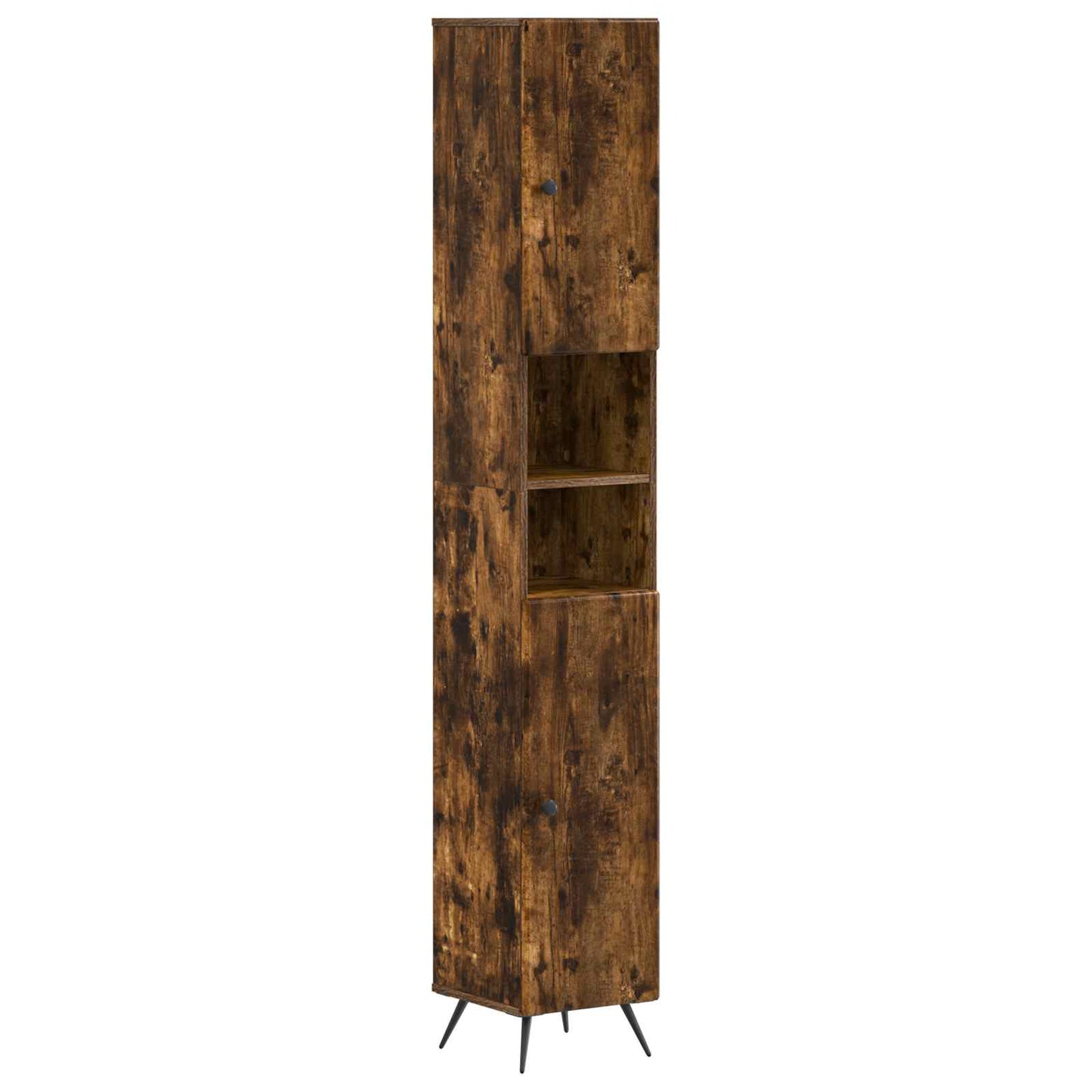 4 Piece Bathroom Cabinet Set BREDA Smoked Oak Engineered Wood