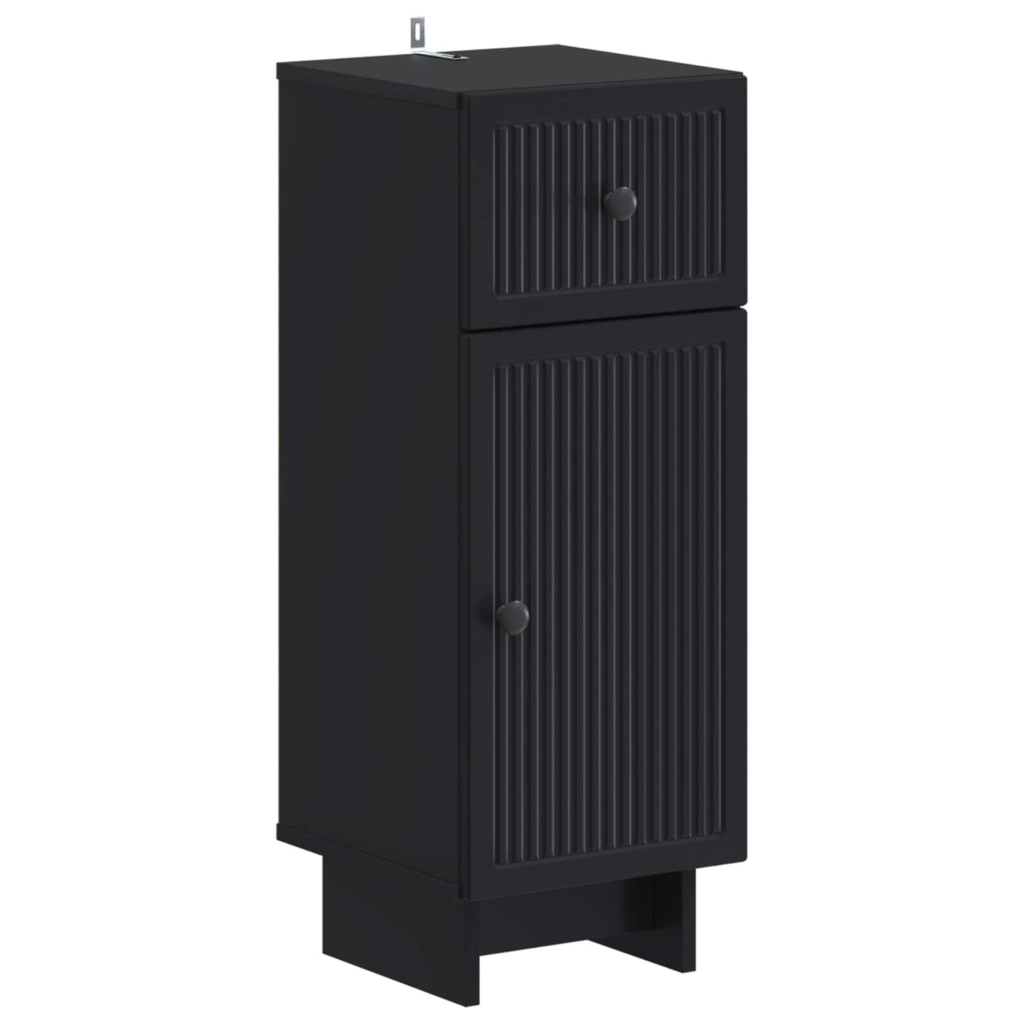 2 Piece Bathroom Cabinet Set EDE Black Engineered Wood