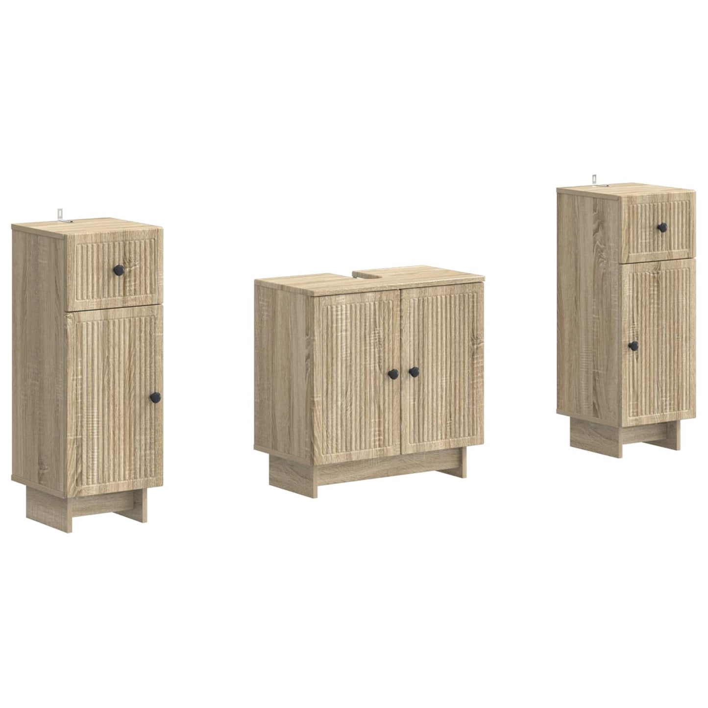 2 Piece Bathroom Cabinet Set EDE Sonoma Oak Engineered Wood