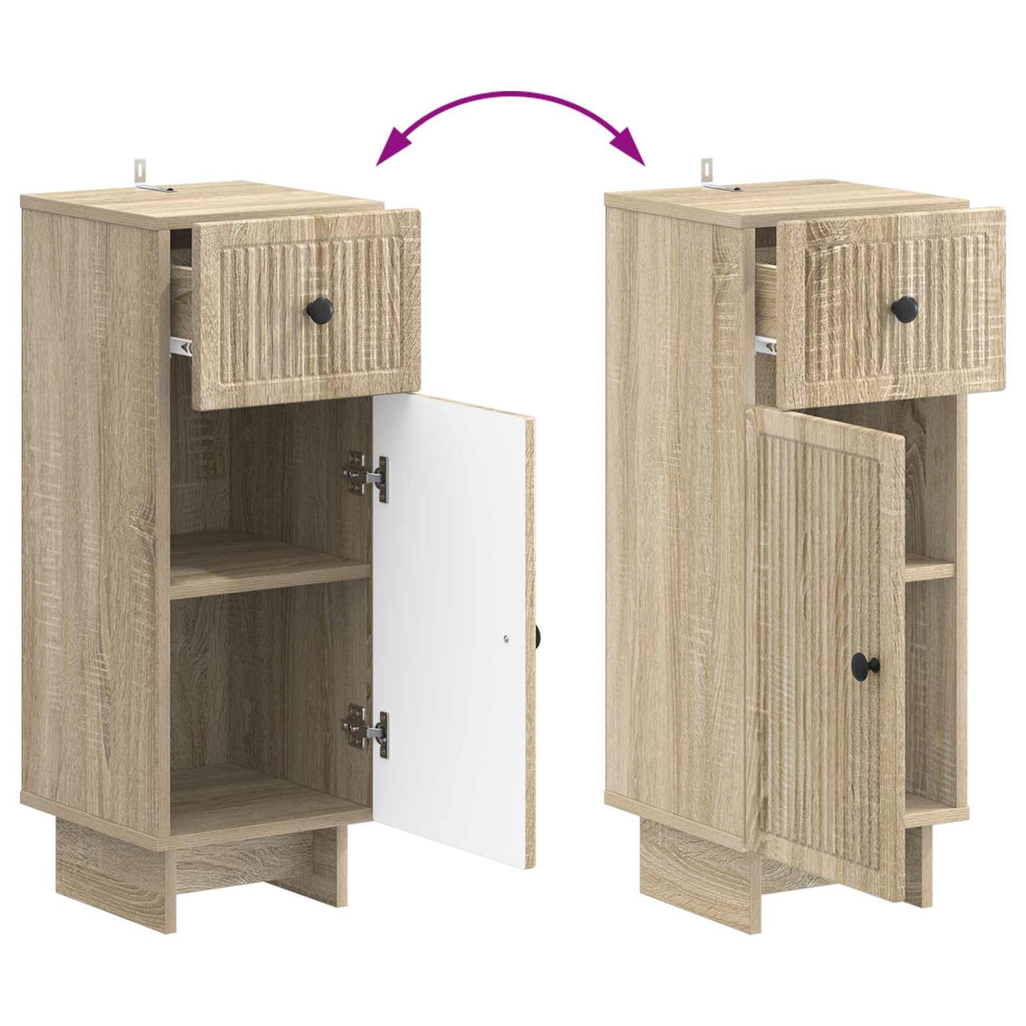 2 Piece Bathroom Cabinet Set EDE Sonoma Oak Engineered Wood