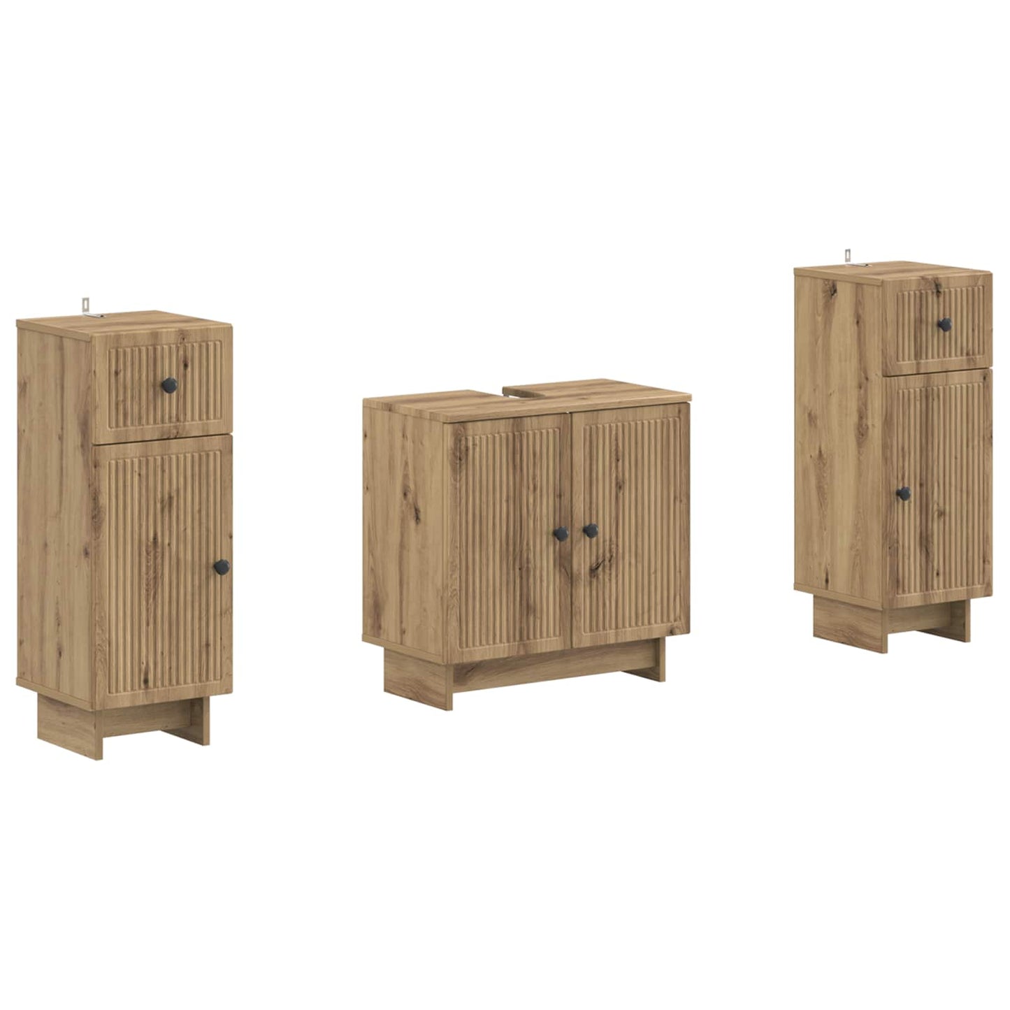 2 Piece Bathroom Cabinet Set EDE Artisan Oak Engineered Wood